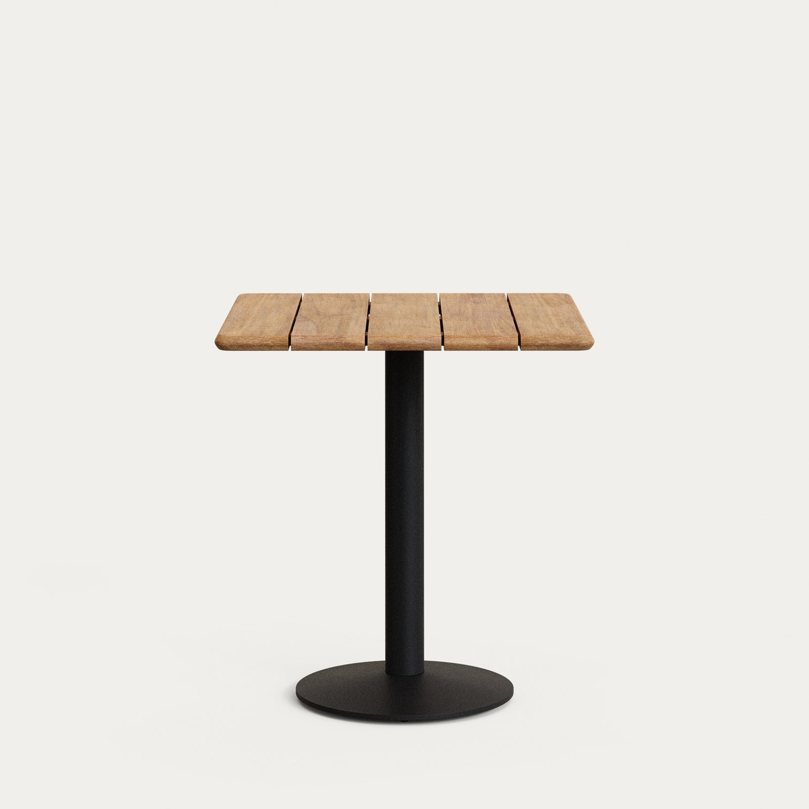 Produktbillede af KAVE HOME Saura havebord kvadratisk natur akacietræ og sort metal 70x70x75 i premium kvalitet