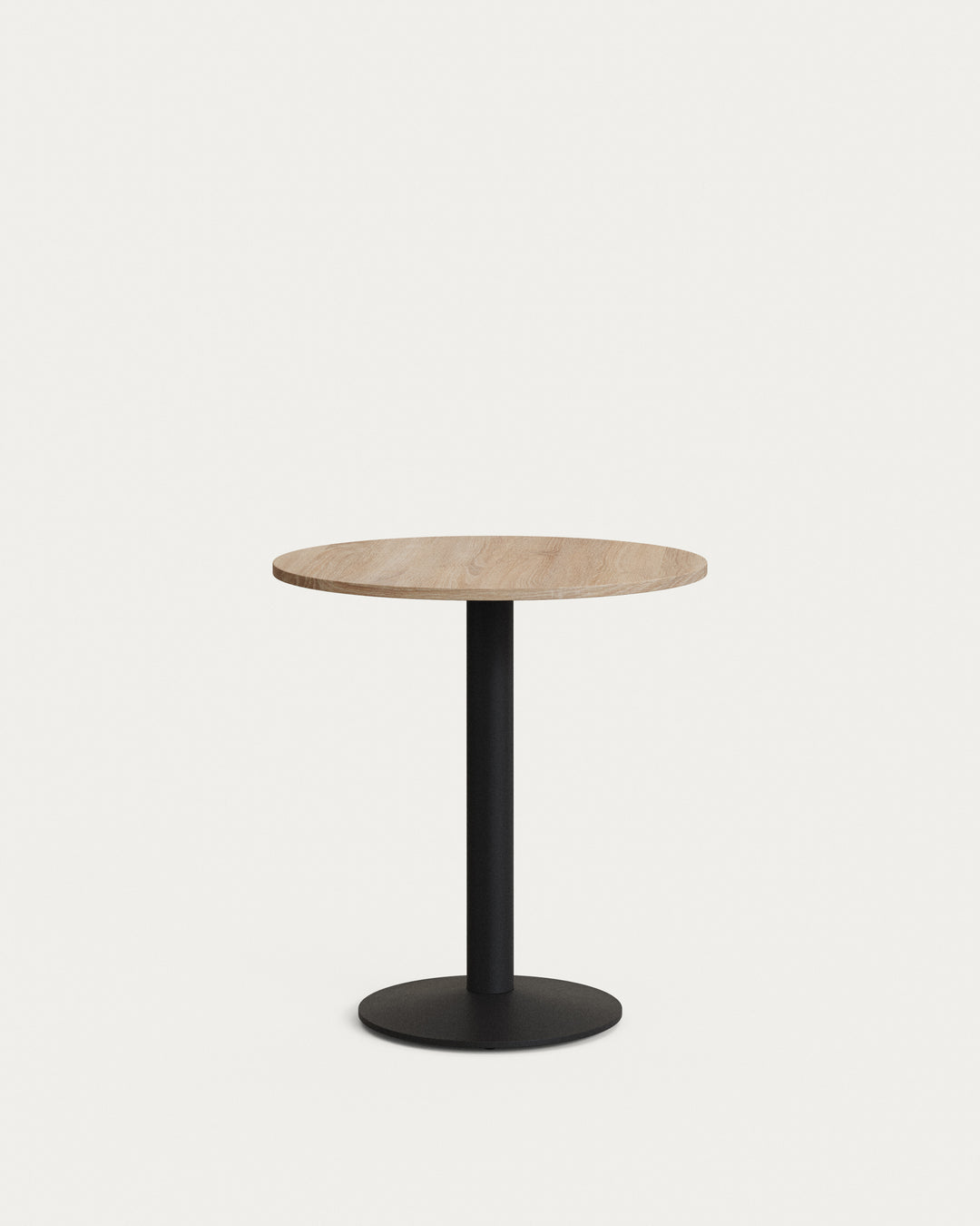 Produktbillede af KAVE HOME Esilda cafébord rund naturfinish melamin og sort metal Ø70 i premium kvalitet