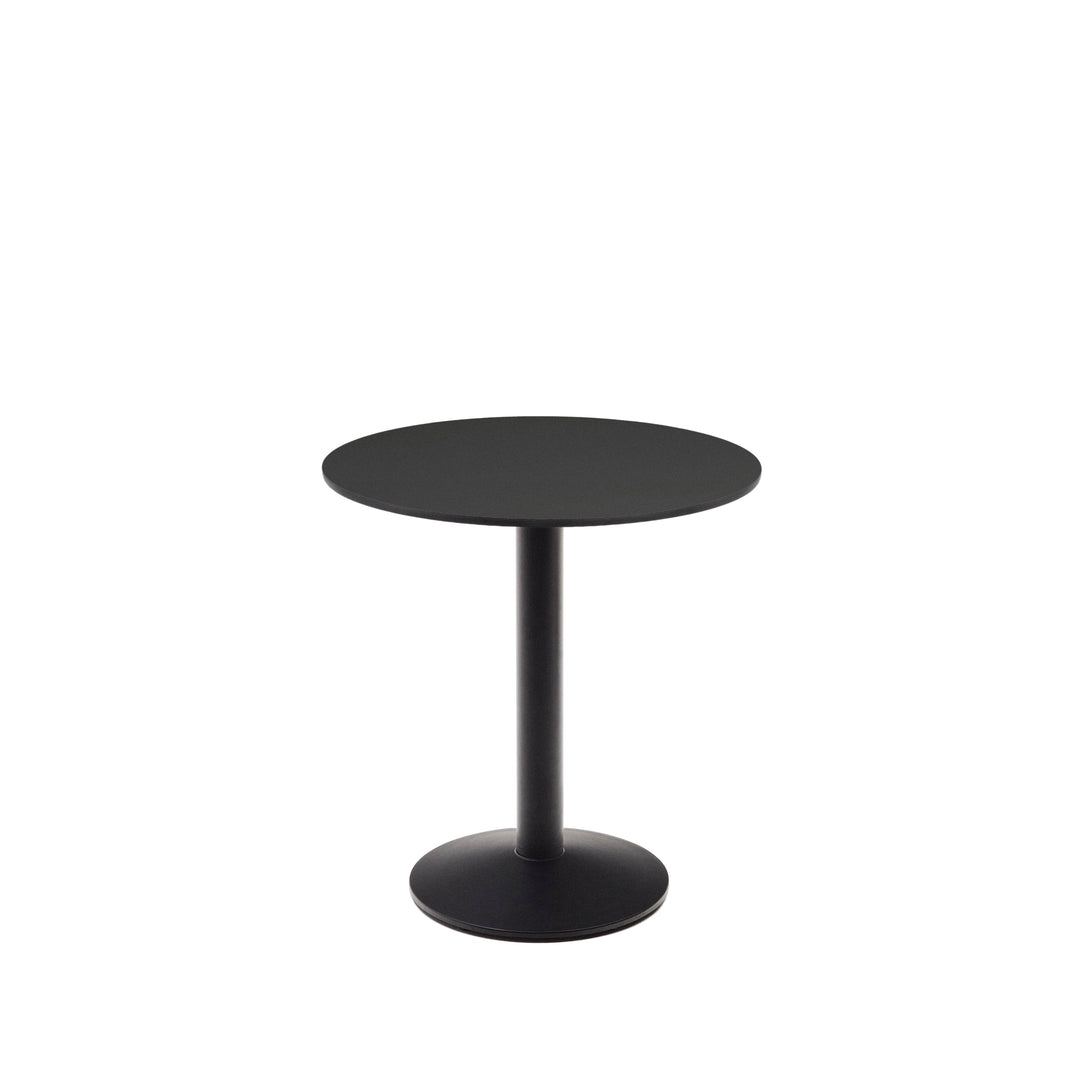 Produktbillede af KAVE HOME Esilda havebord rund sort HPL og sort metal Ø70x70 i premium kvalitet