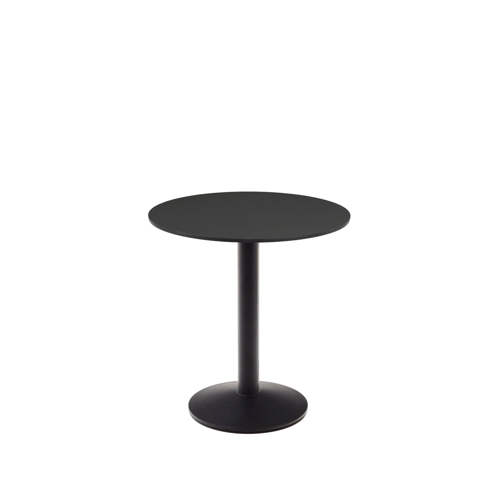 Produktbillede af KAVE HOME Esilda havebord rund sort HPL og sort metal Ø70x70 i premium kvalitet