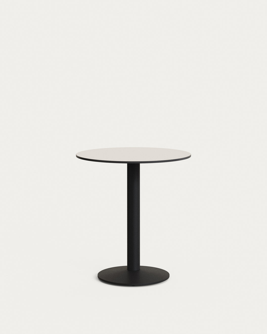 Produktbillede af KAVE HOME Esilda havebord rund hvid HPL og sort metal Ø70x70 i premium kvalitet