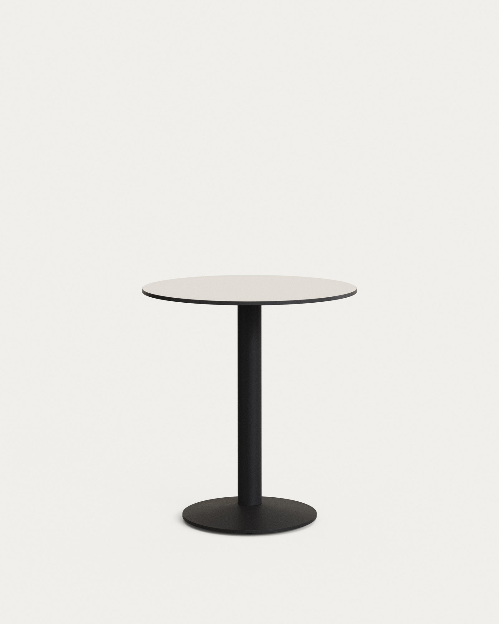 Produktbillede af KAVE HOME Esilda havebord rund hvid HPL og sort metal Ø70x70 i premium kvalitet