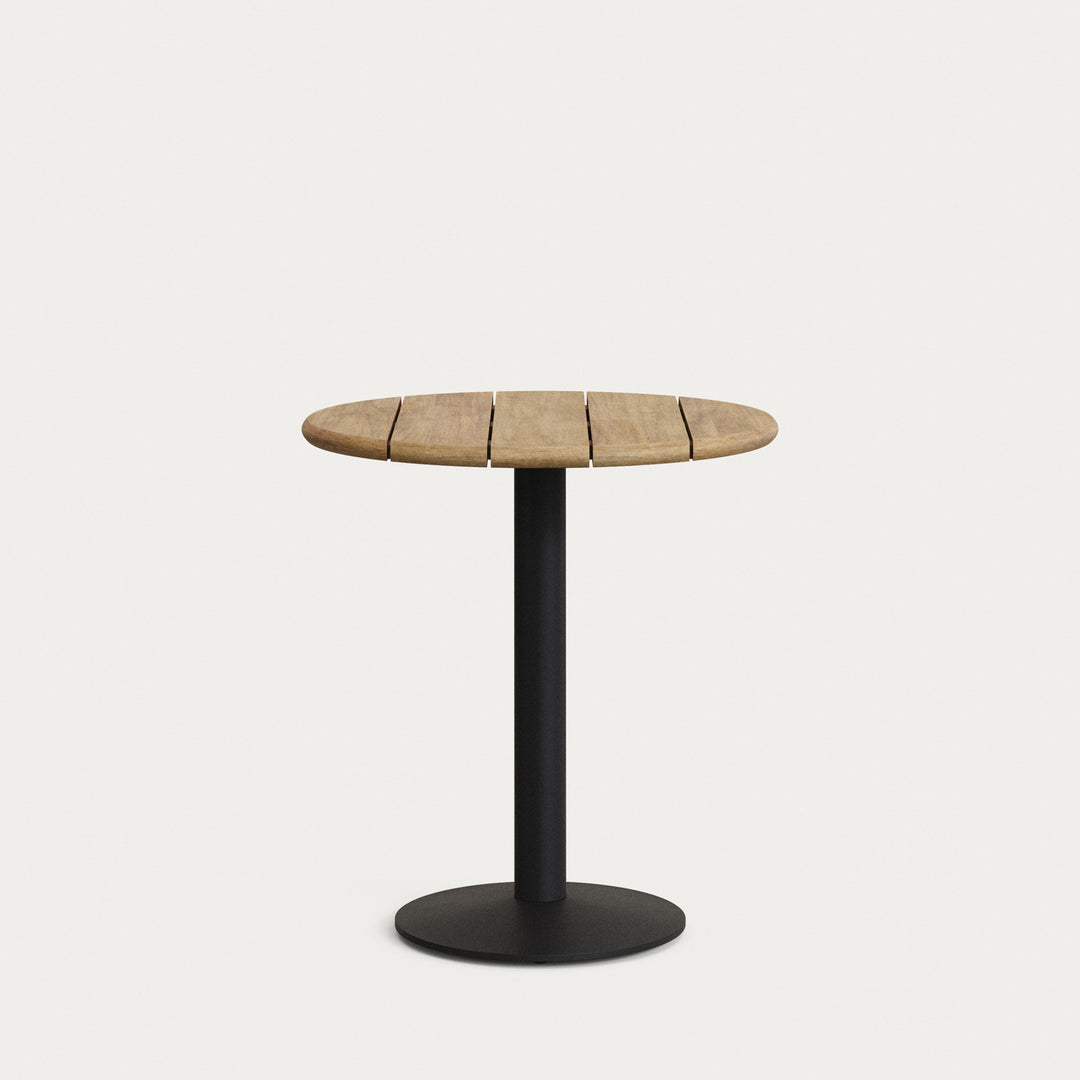 Produktbillede af KAVE HOME Saura havebord rund natur akacietræ og sort metal Ø70x75 i premium kvalitet
