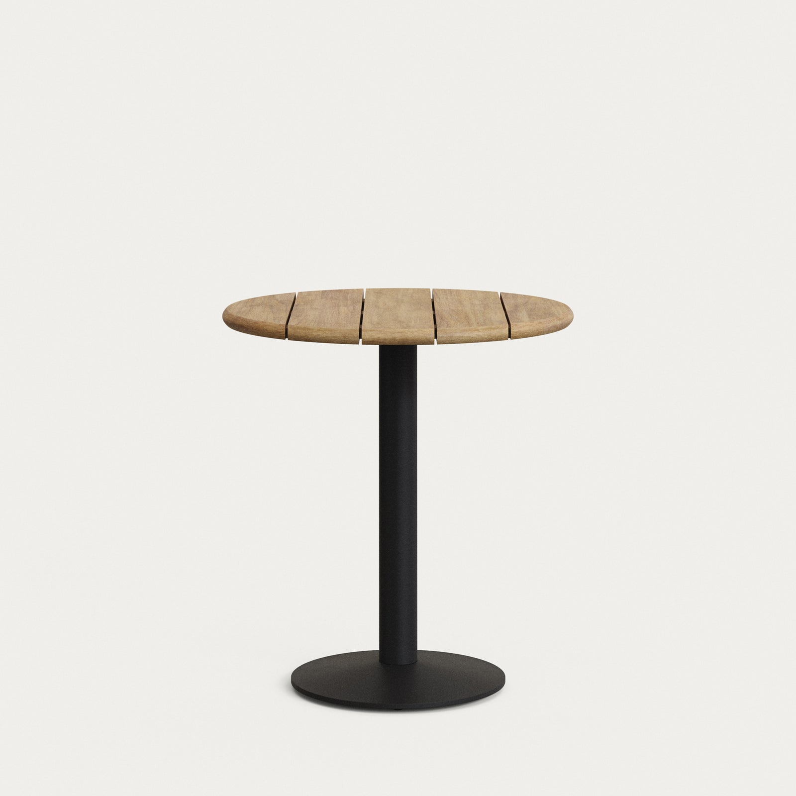 Produktbillede af KAVE HOME Saura havebord rund natur akacietræ og sort metal Ø70x75 i premium kvalitet