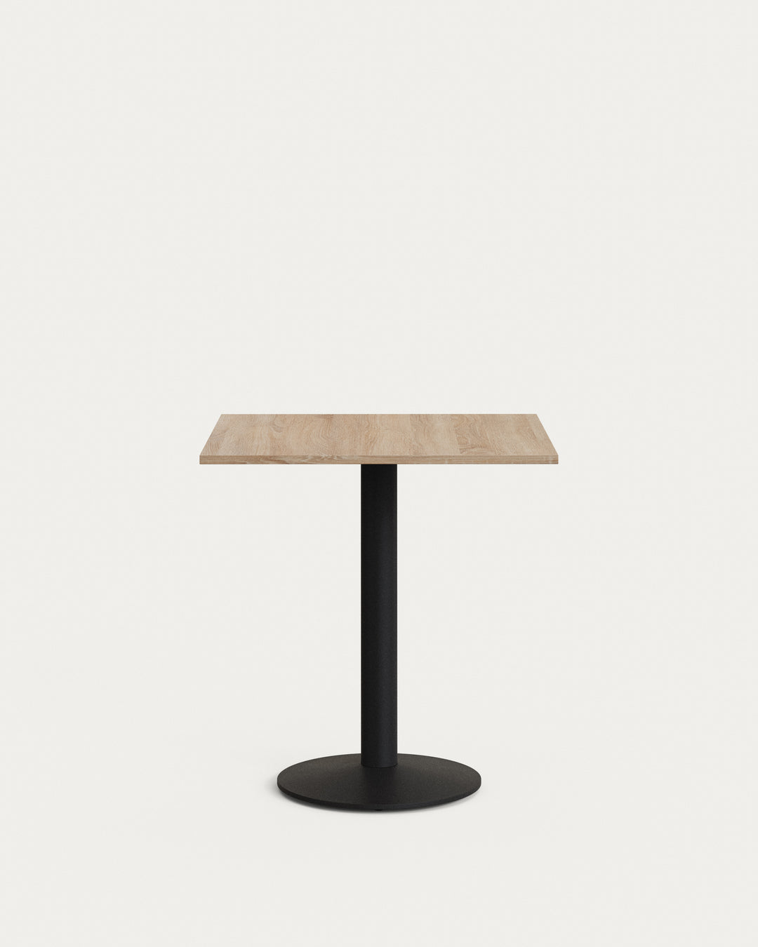 Produktbillede af KAVE HOME Esilda cafébord kvadratisk naturfinish melamin og sort metal 70x70 i premium kvalitet