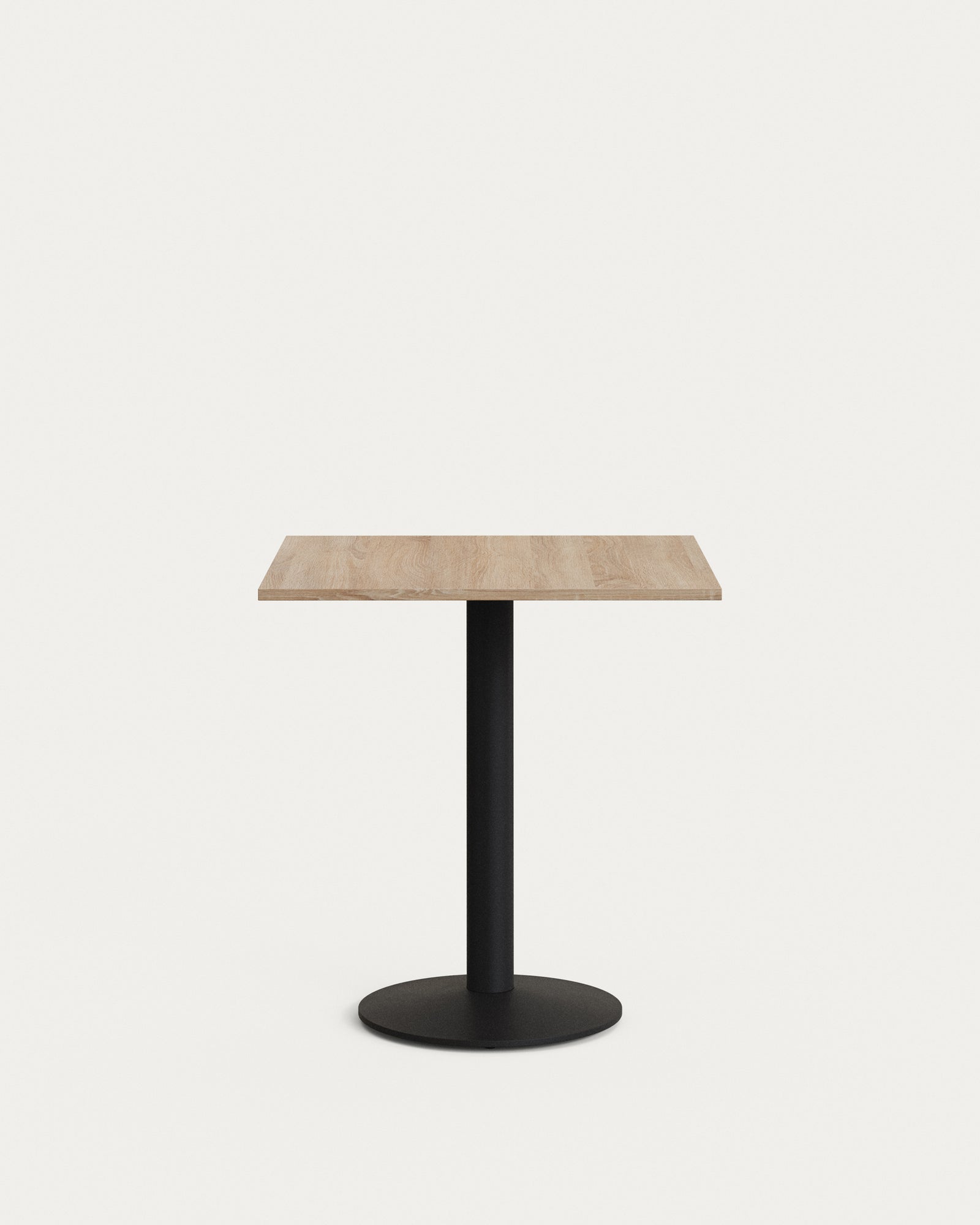 Produktbillede af KAVE HOME Esilda cafébord kvadratisk naturfinish melamin og sort metal 70x70 i premium kvalitet