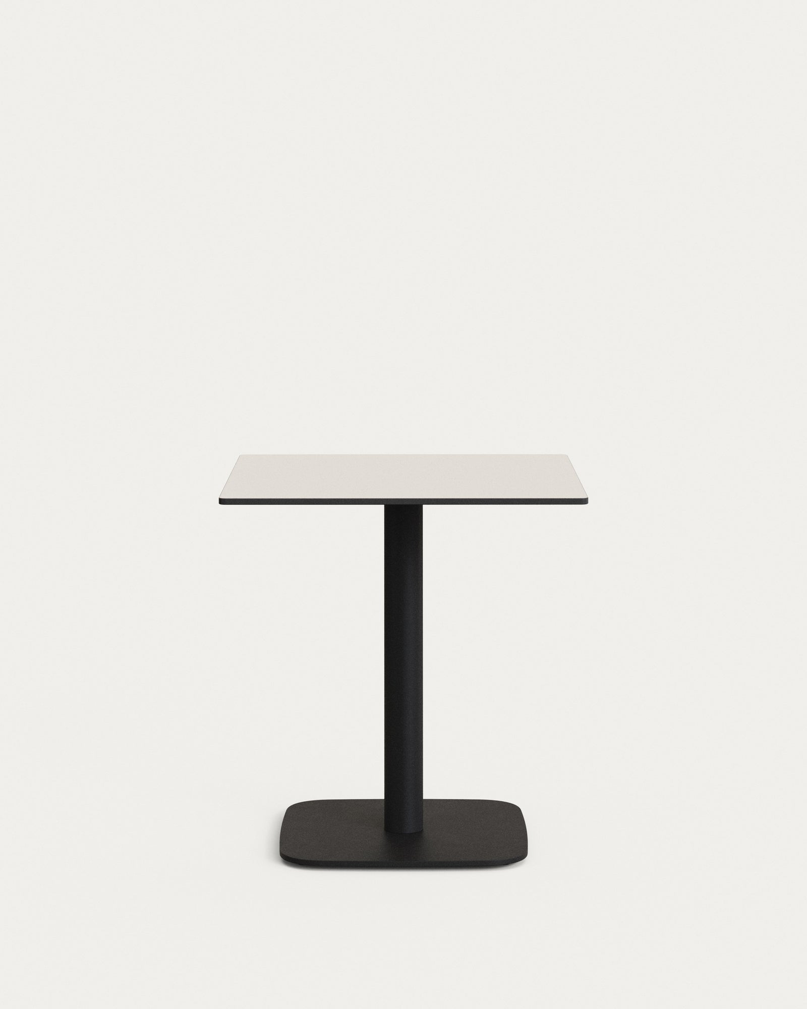Produktbillede af KAVE HOME Dina havebord kvadratisk hvid HPL og sort metal 68x68x70 i premium kvalitet