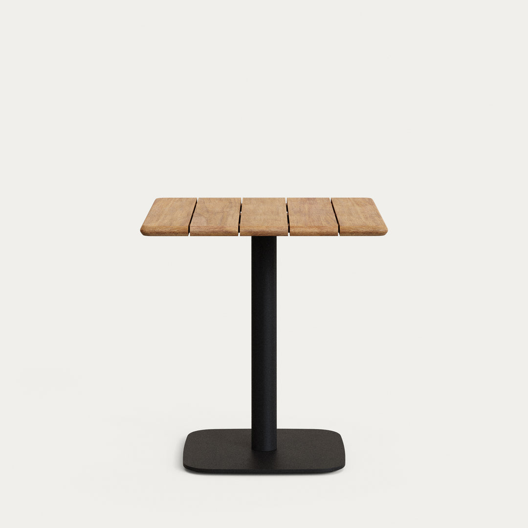 Produktbillede af KAVE HOME Saura havebord kvadratisk natur akacietræ og sort metal 70x70x74 i premium kvalitet