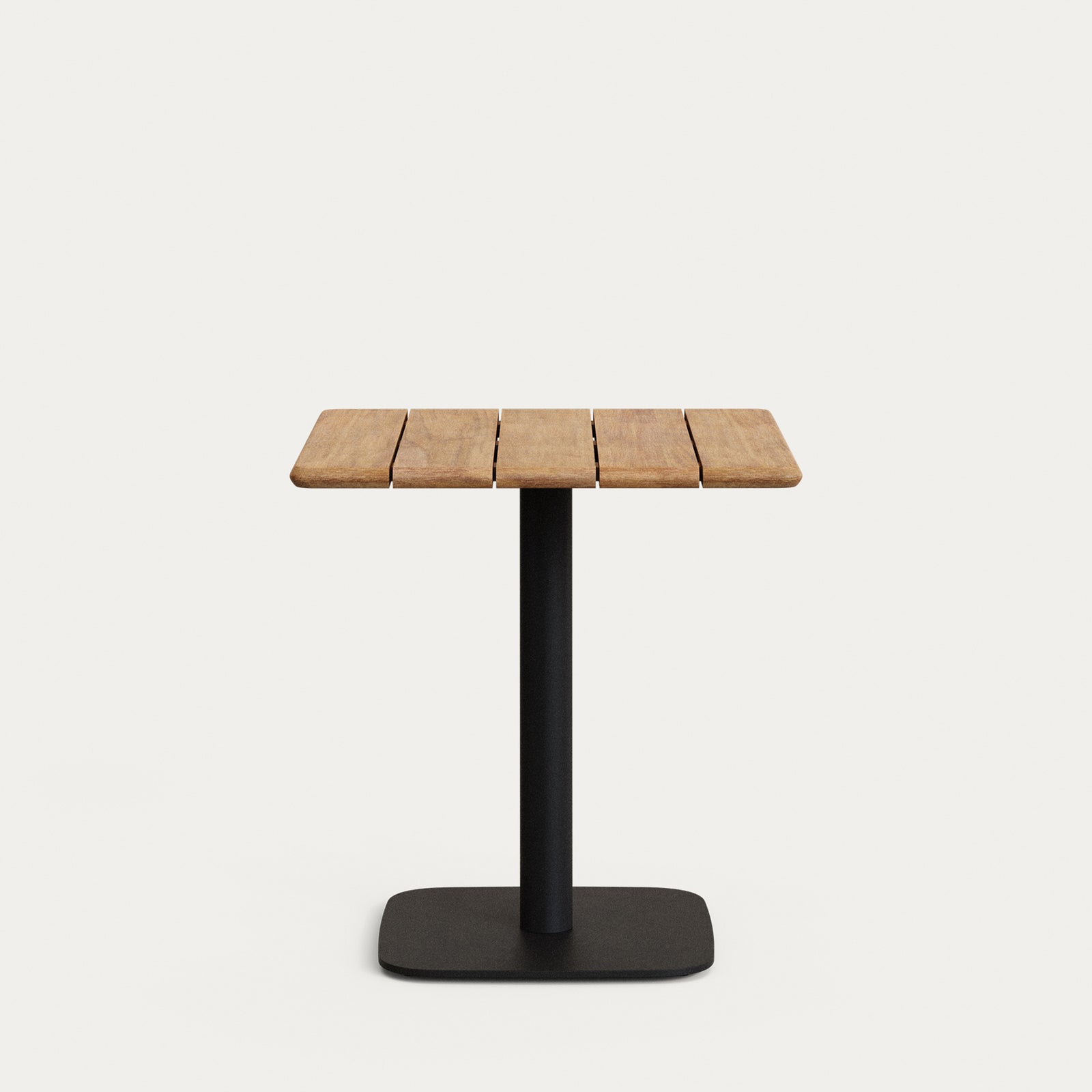 Produktbillede af KAVE HOME Saura havebord kvadratisk natur akacietræ og sort metal 70x70x74 i premium kvalitet