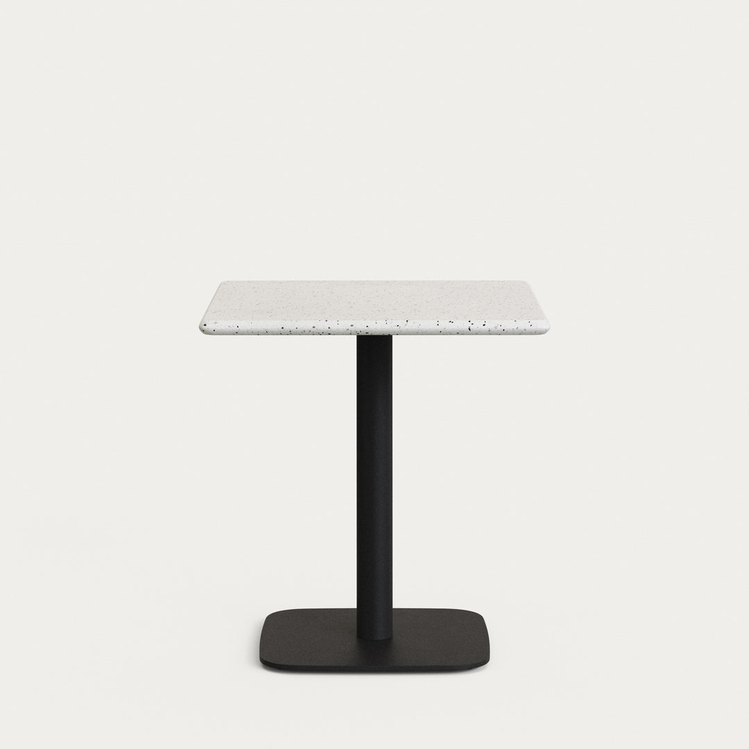Produktbillede af KAVE HOME Saura havebord kvadratisk hvid terrazzo og sort metal 70x70x74 i premium kvalitet