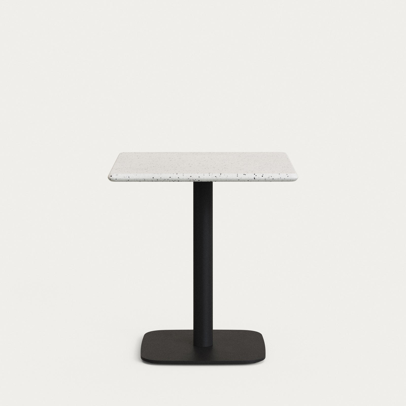 Produktbillede af KAVE HOME Saura havebord kvadratisk hvid terrazzo og sort metal 70x70x74 i premium kvalitet
