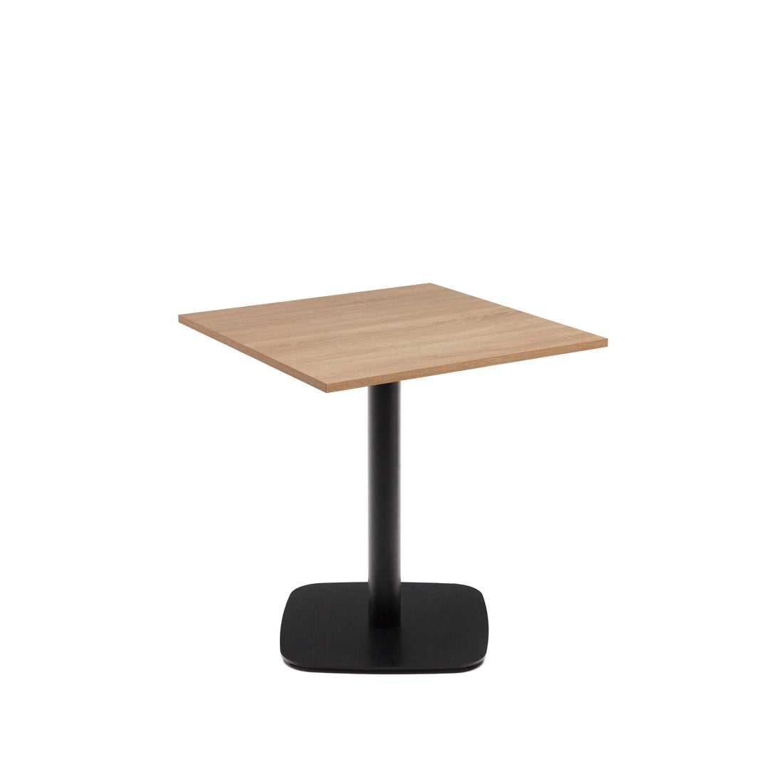 Produktbillede af KAVE HOME Dina cafébord kvadratisk natur melamin og sort metal 70x70 i premium kvalitet