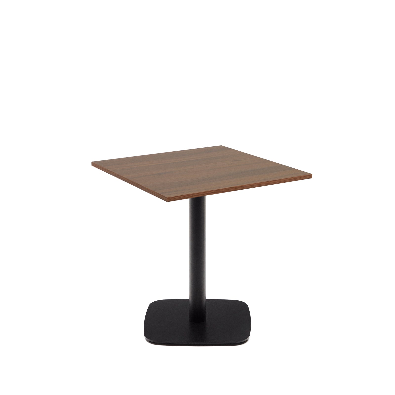 Produktbillede af KAVE HOME Dina cafébord kvadratisk brun melamin og sort metal 70x70 i premium kvalitet