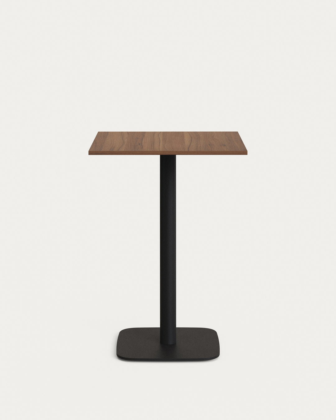 Produktbillede af KAVE HOME Dina barbord kvadratisk valnøddefinish melamin og sort metal 60x60 i premium kvalitet