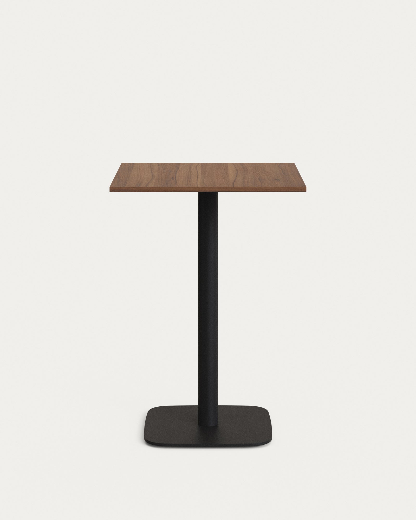 Produktbillede af KAVE HOME Dina barbord kvadratisk valnøddefinish melamin og sort metal 60x60 i premium kvalitet