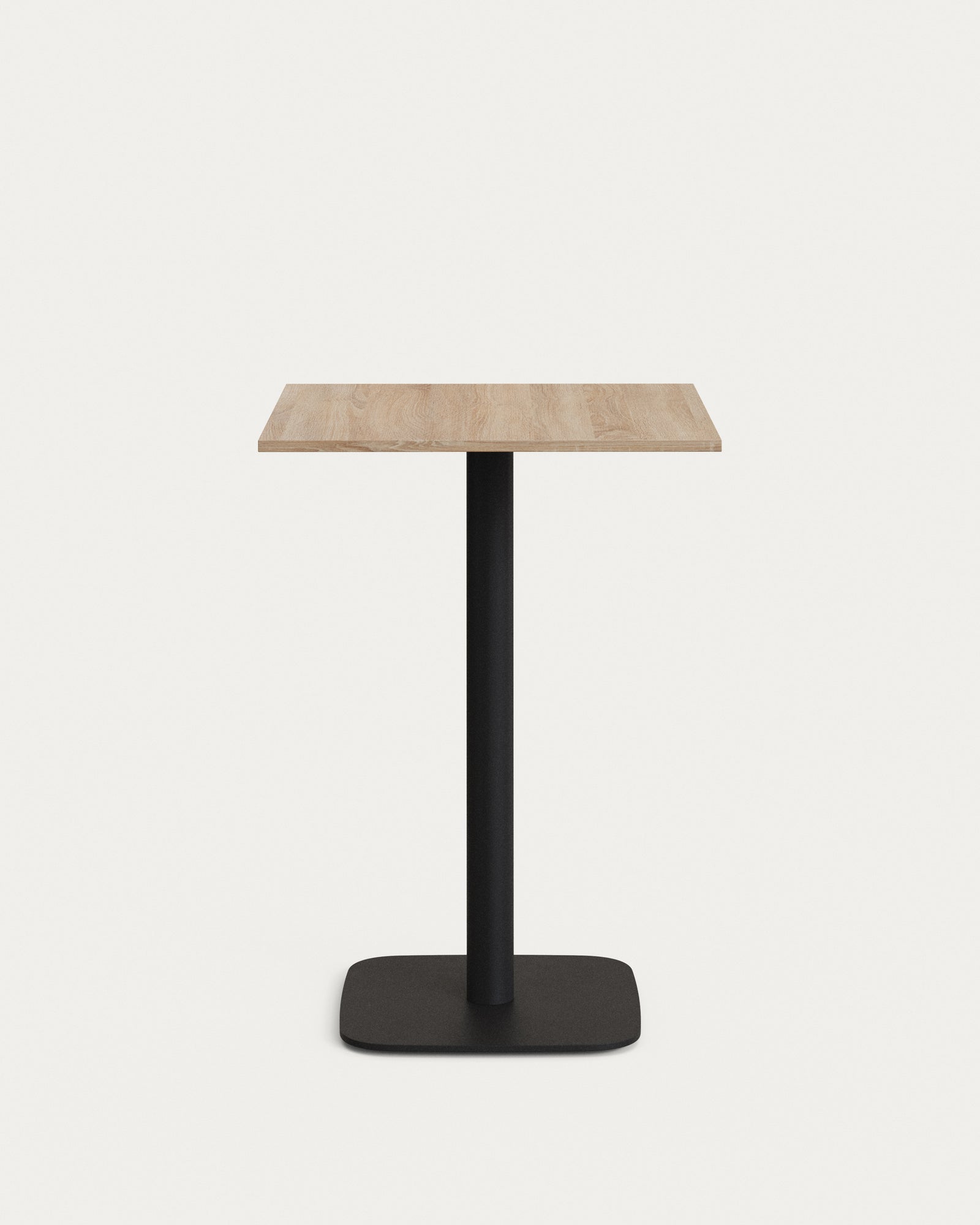 Produktbillede af KAVE HOME Dina barbord kvadratisk naturfinish melamin og sort metal 60x60 i premium kvalitet