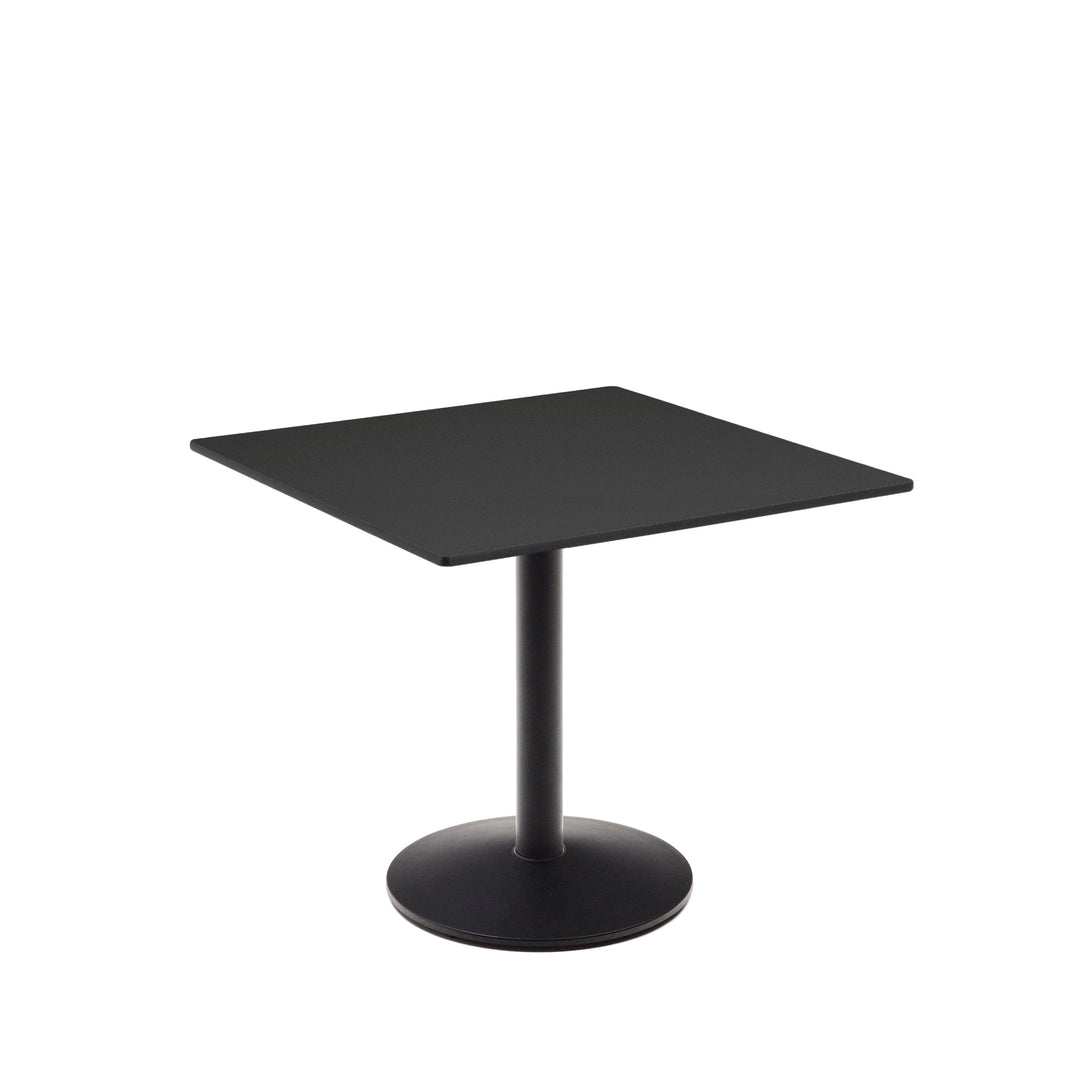 Produktbillede af KAVE HOME Esilda havebord kvadratisk sort HPL og sort metal 90x90x70 i premium kvalitet