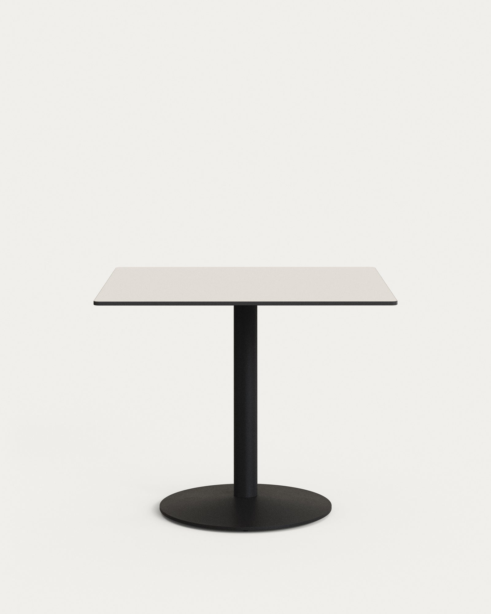 Produktbillede af KAVE HOME Esilda havebord kvadratisk hvid HPL og sort metal 90x90x70 i premium kvalitet