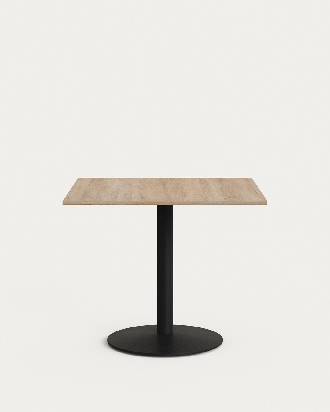 Produktbillede af KAVE HOME Esilda cafébord kvadratisk naturfinish melamin og sort metal 90x90 i premium kvalitet