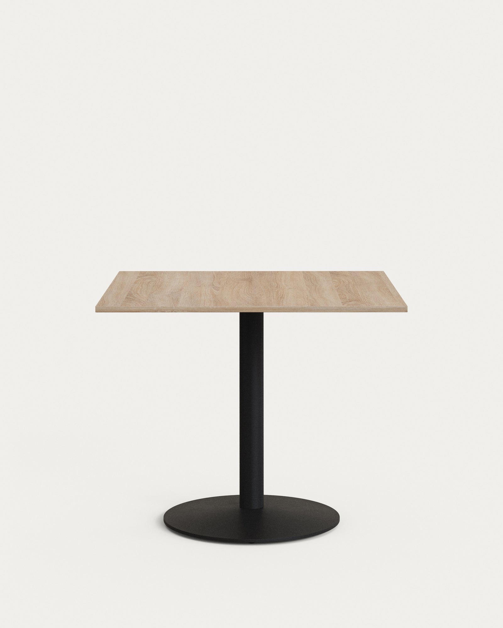 Produktbillede af KAVE HOME Esilda cafébord kvadratisk naturfinish melamin og sort metal 90x90 i premium kvalitet