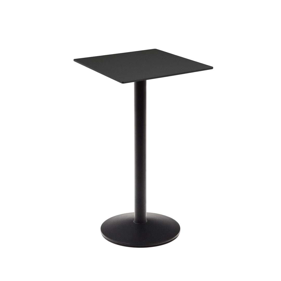 Produktbillede af KAVE HOME Esilda højt udendørs barbord kvadratisk sort HPL og sort metal 60x60x96 i premium kvalitet