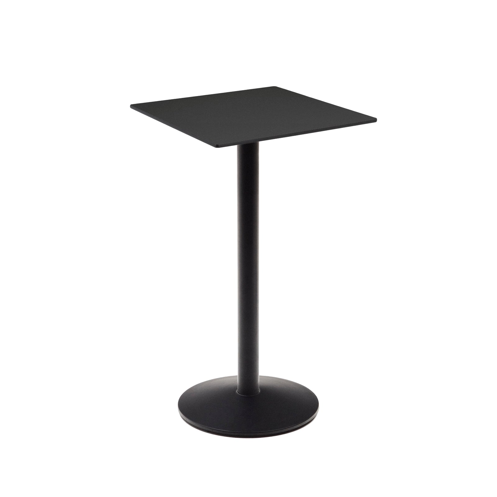 Produktbillede af KAVE HOME Esilda højt udendørs barbord kvadratisk sort HPL og sort metal 60x60x96 i premium kvalitet