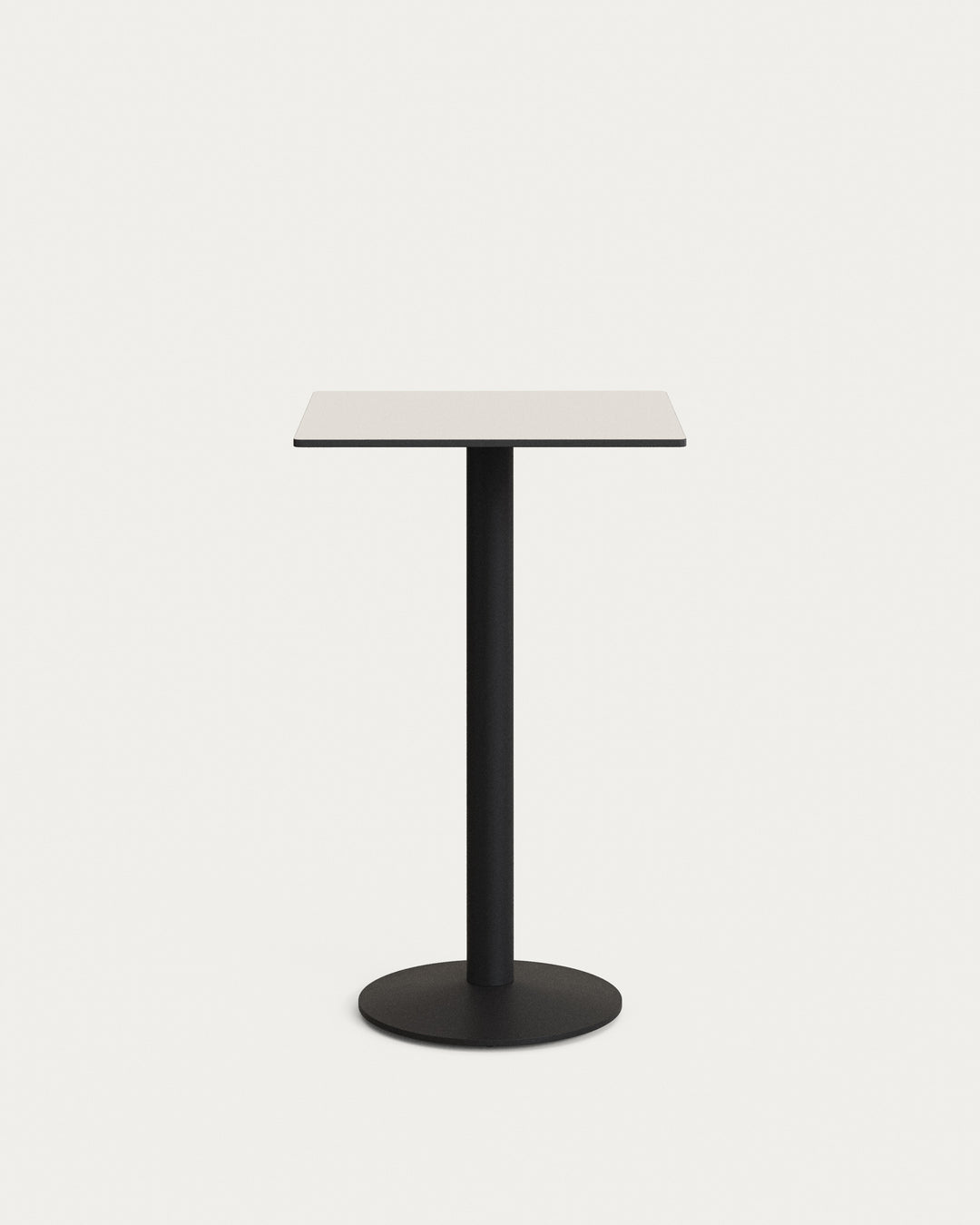Produktbillede af KAVE HOME Esilda højt udendørs barbord kvadratisk hvid HPL og sort metal 60x60x96 i premium kvalitet