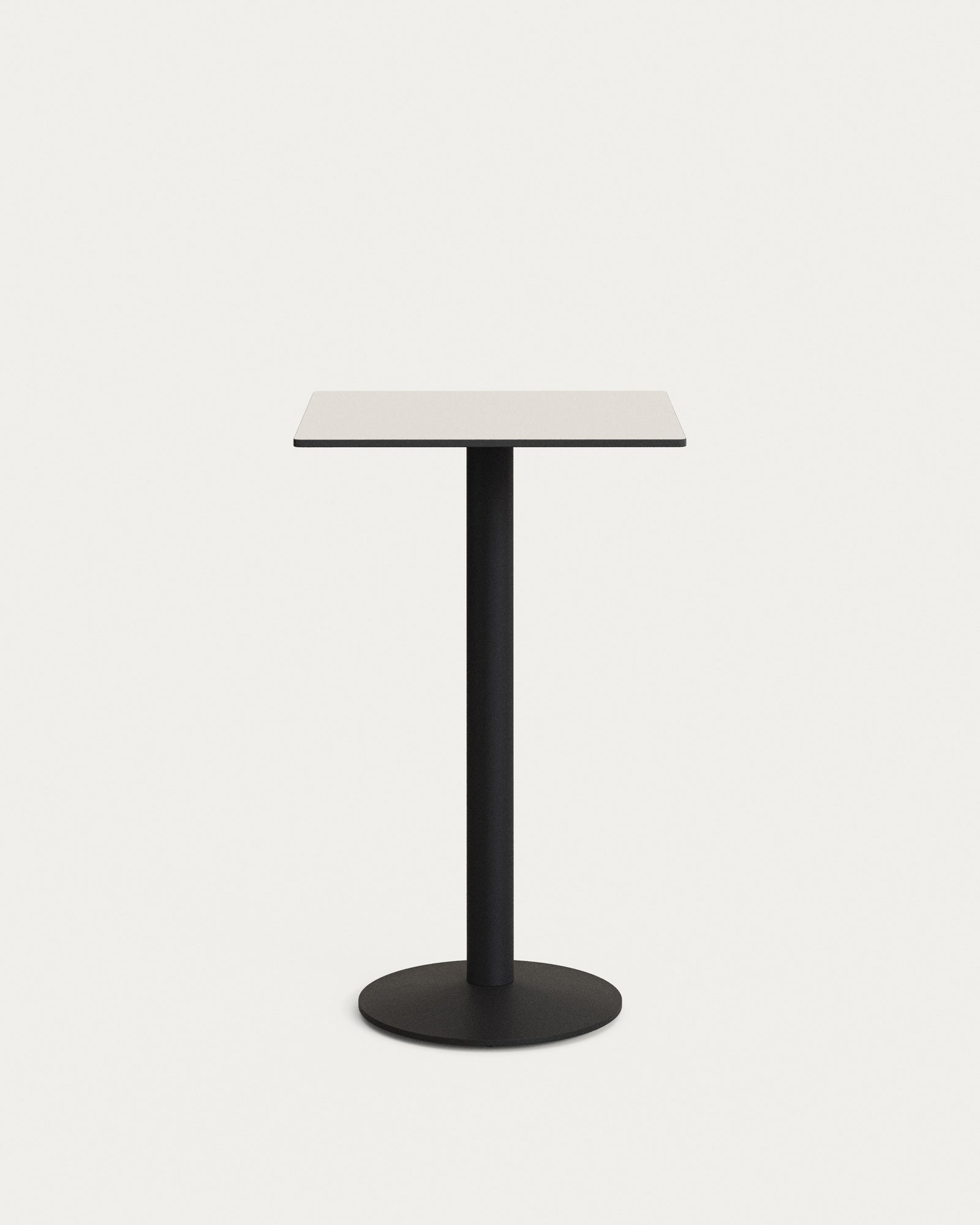 Produktbillede af KAVE HOME Esilda højt udendørs barbord kvadratisk hvid HPL og sort metal 60x60x96 i premium kvalitet