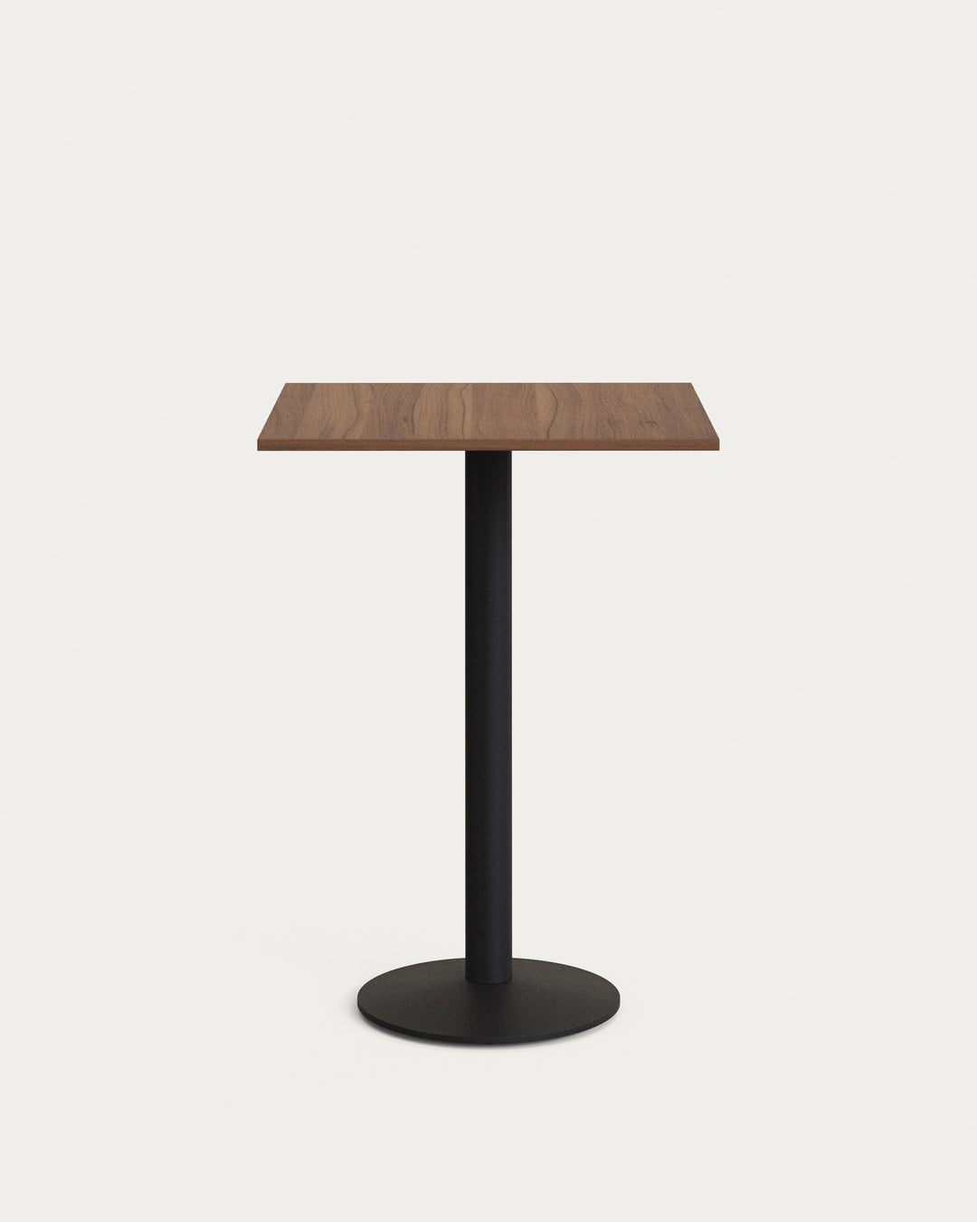 Produktbillede af KAVE HOME Esilda barbord kvadratisk valnøddefinish melamin og sort metal 60x60 i premium kvalitet