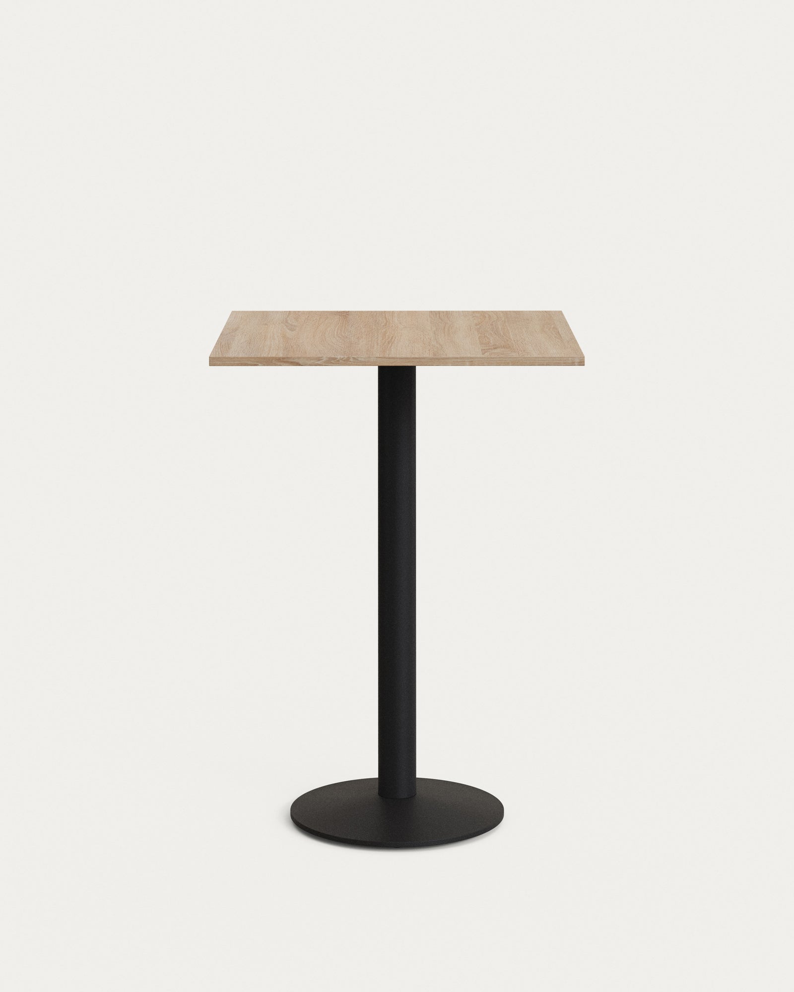 Produktbillede af KAVE HOME Esilda barbord kvadratisk naturfinish melamin og sort metal 60x60 i premium kvalitet
