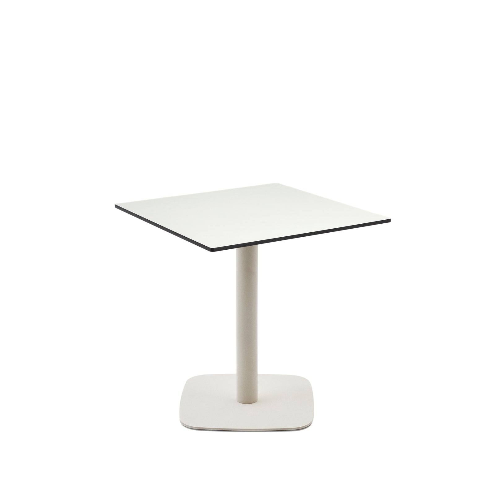 Produktbillede af KAVE HOME Dina havebord kvadratisk hvid HPL og hvid metal 68x68x70 i premium kvalitet