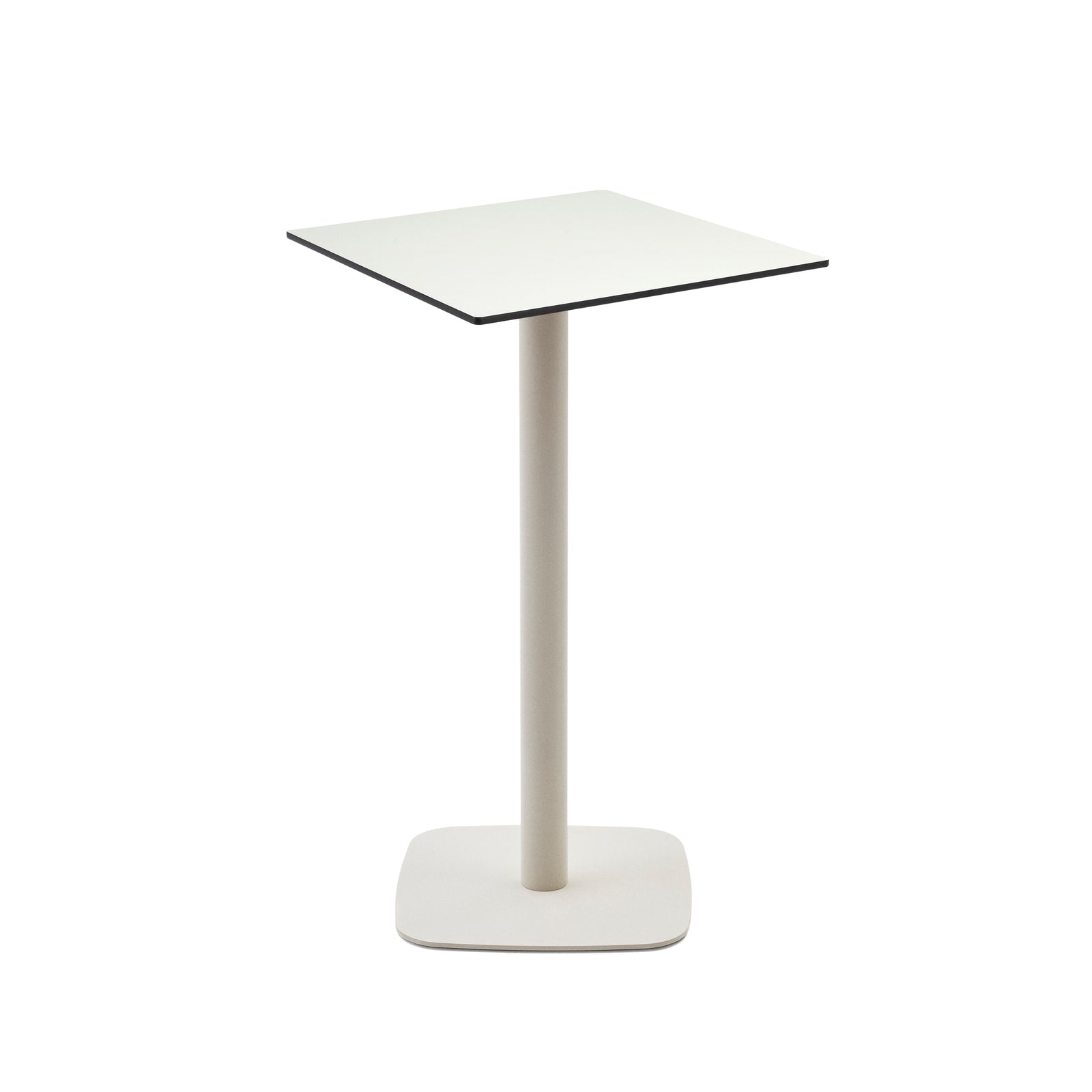 Produktbillede af KAVE HOME Dina højt udendørs barbord kvadratisk hvid HPL og hvid metal 60x60x96 i premium kvalitet