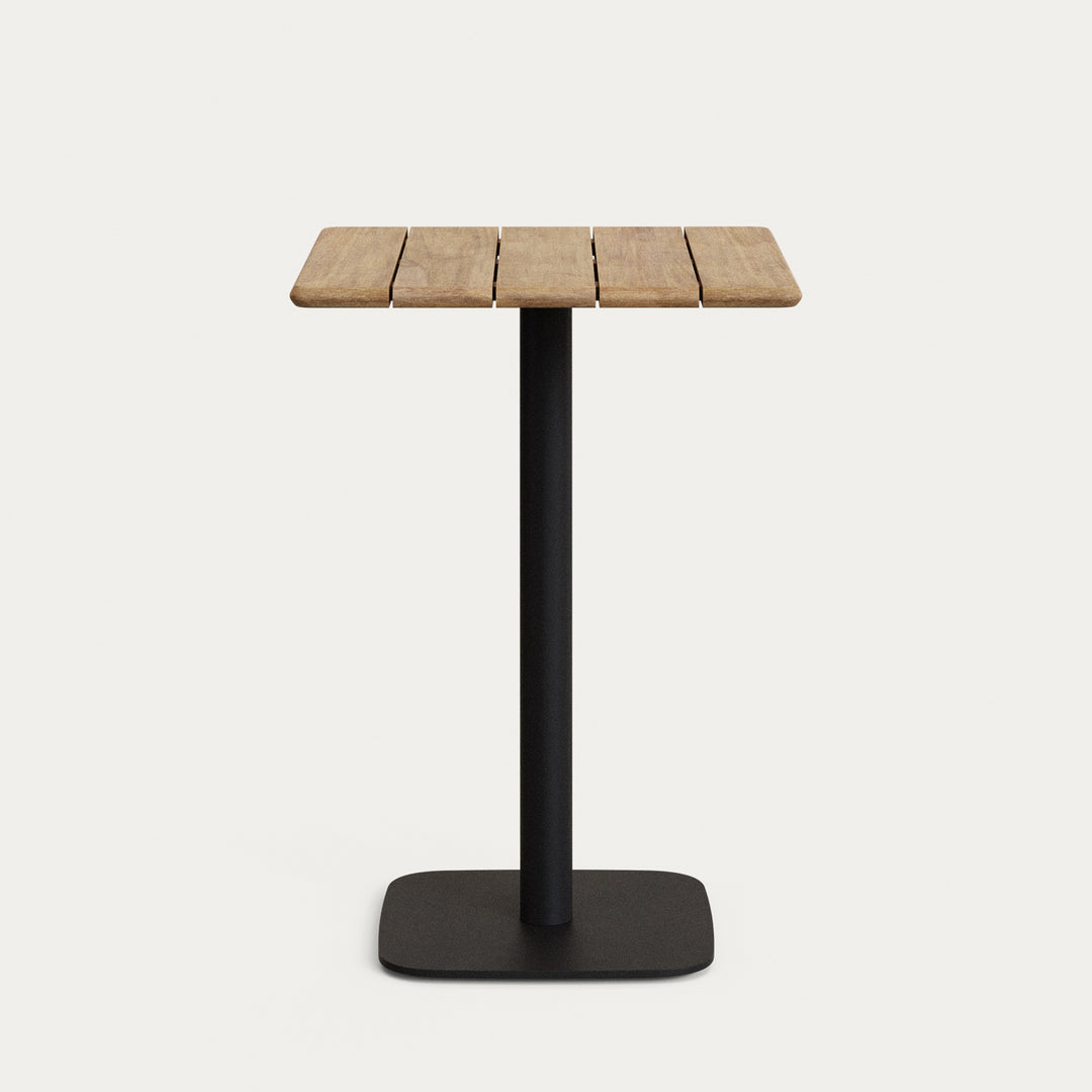 Produktbillede af KAVE HOME Saura udendørs høj barbord kvadratisk natur akacie og sort metal 96x70x70 i premium kvalitet
