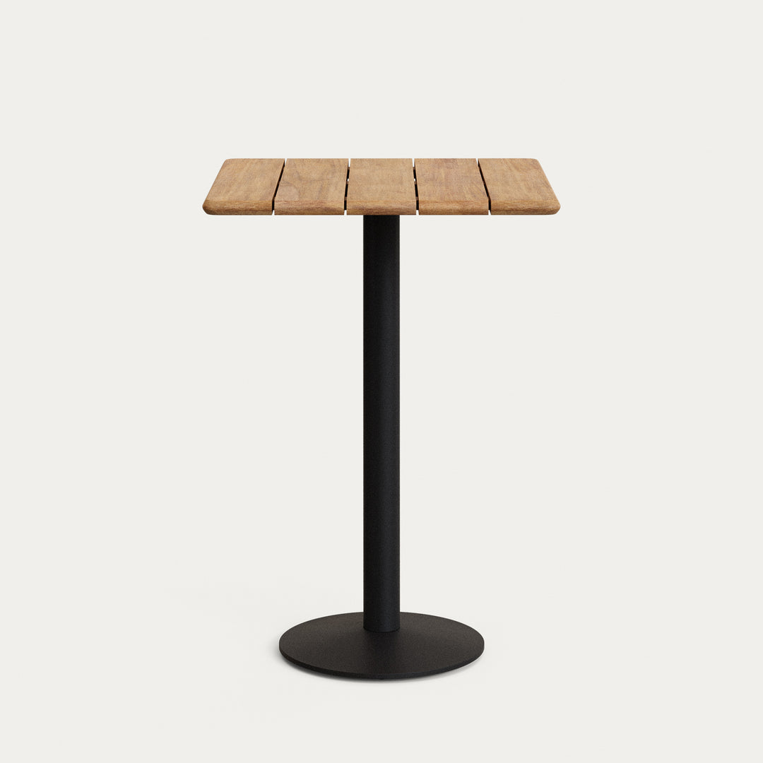 Produktbillede af KAVE HOME Saura udendørs høj barbord kvadratisk natur akacie og sort metal 70x70x99 i premium kvalitet