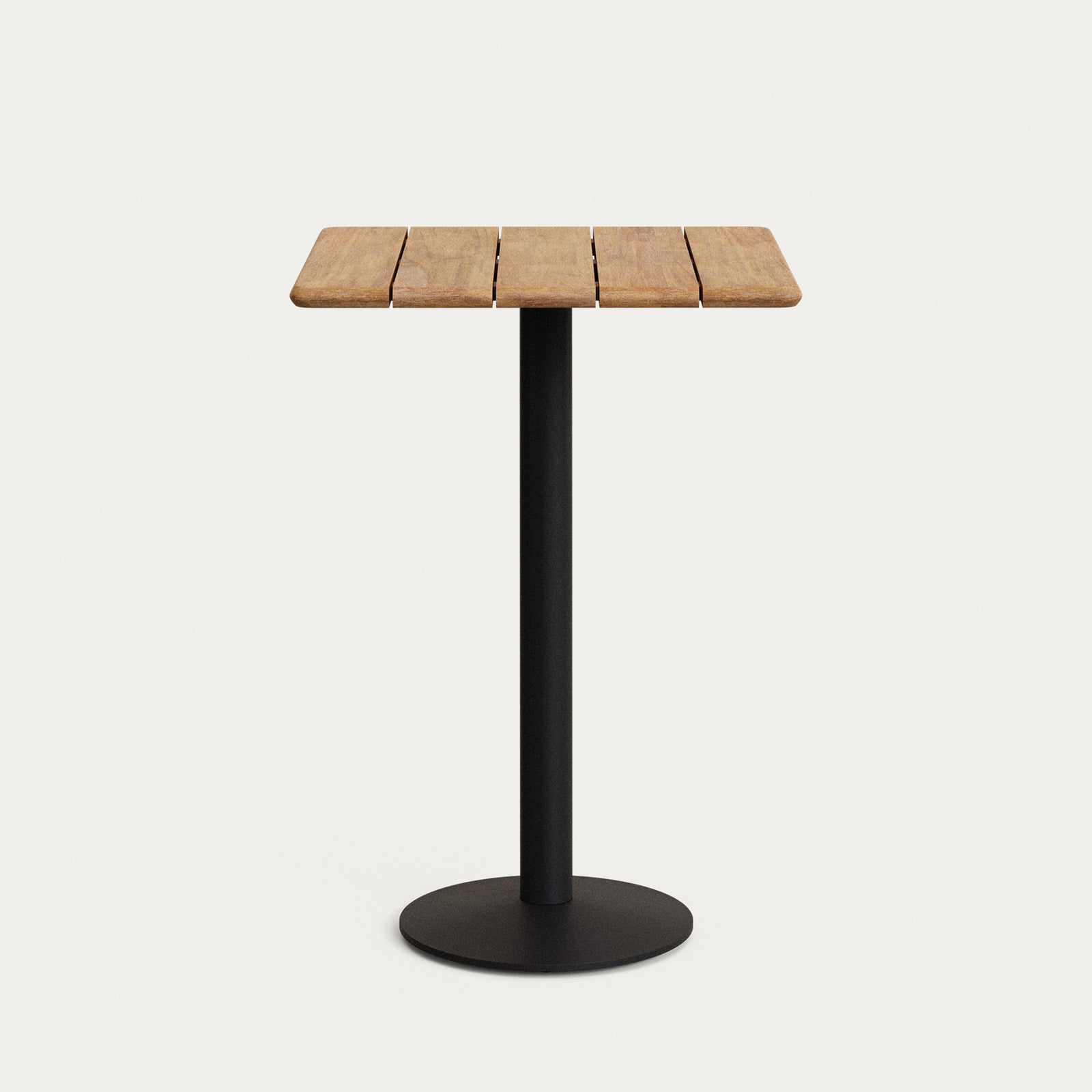 Produktbillede af KAVE HOME Saura udendørs høj barbord kvadratisk natur akacie og sort metal 70x70x99 i premium kvalitet