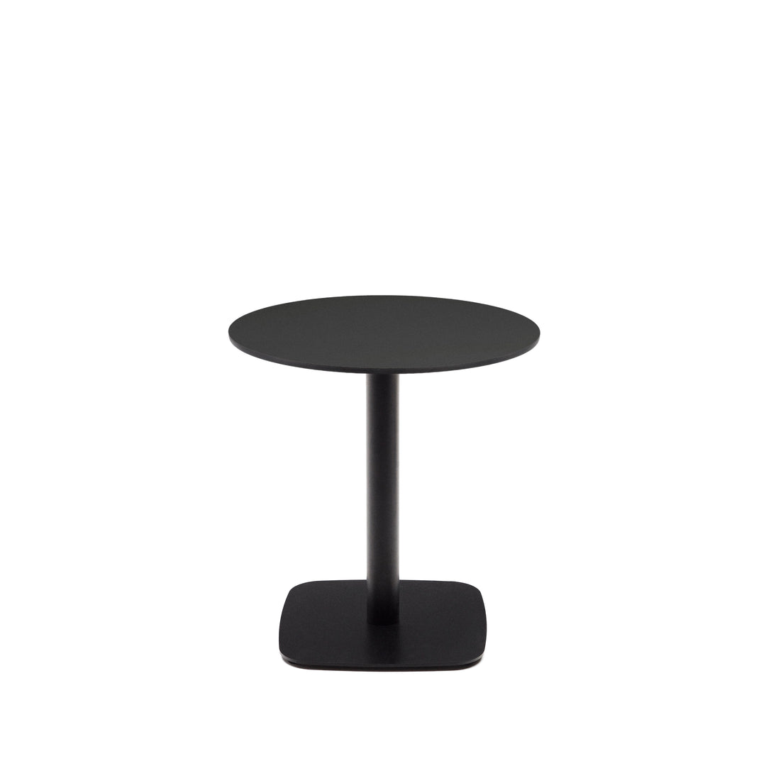 KAVE HOME Dina havebord rund sort HPL og sort metal Ø68x70