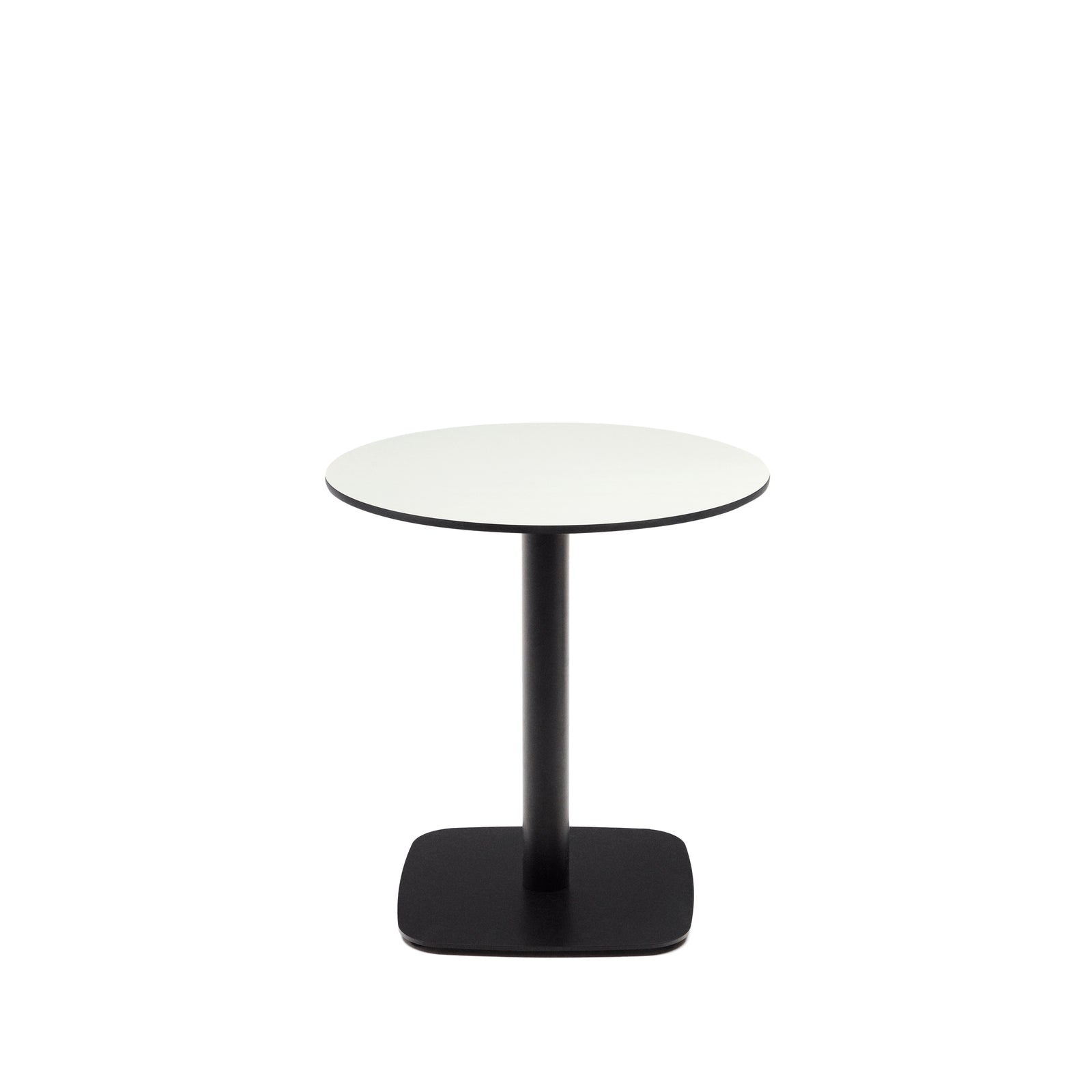 Produktbillede af KAVE HOME Dina havebord rund hvid HPL og sort metal Ø68x70 i premium kvalitet