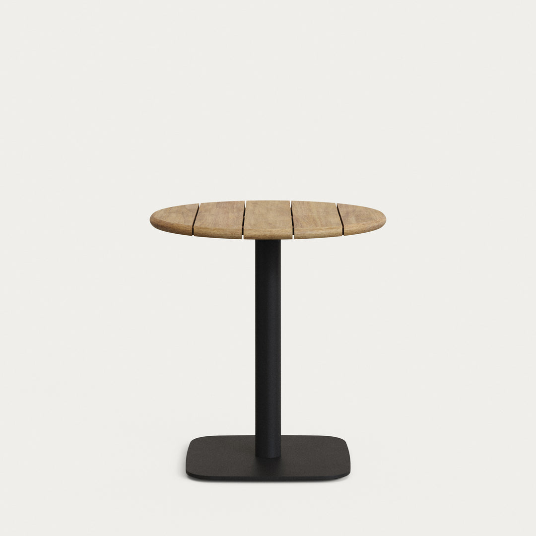 Produktbillede af KAVE HOME Saura havebord rund natur akacie og sort metal Ø70x74 i premium kvalitet