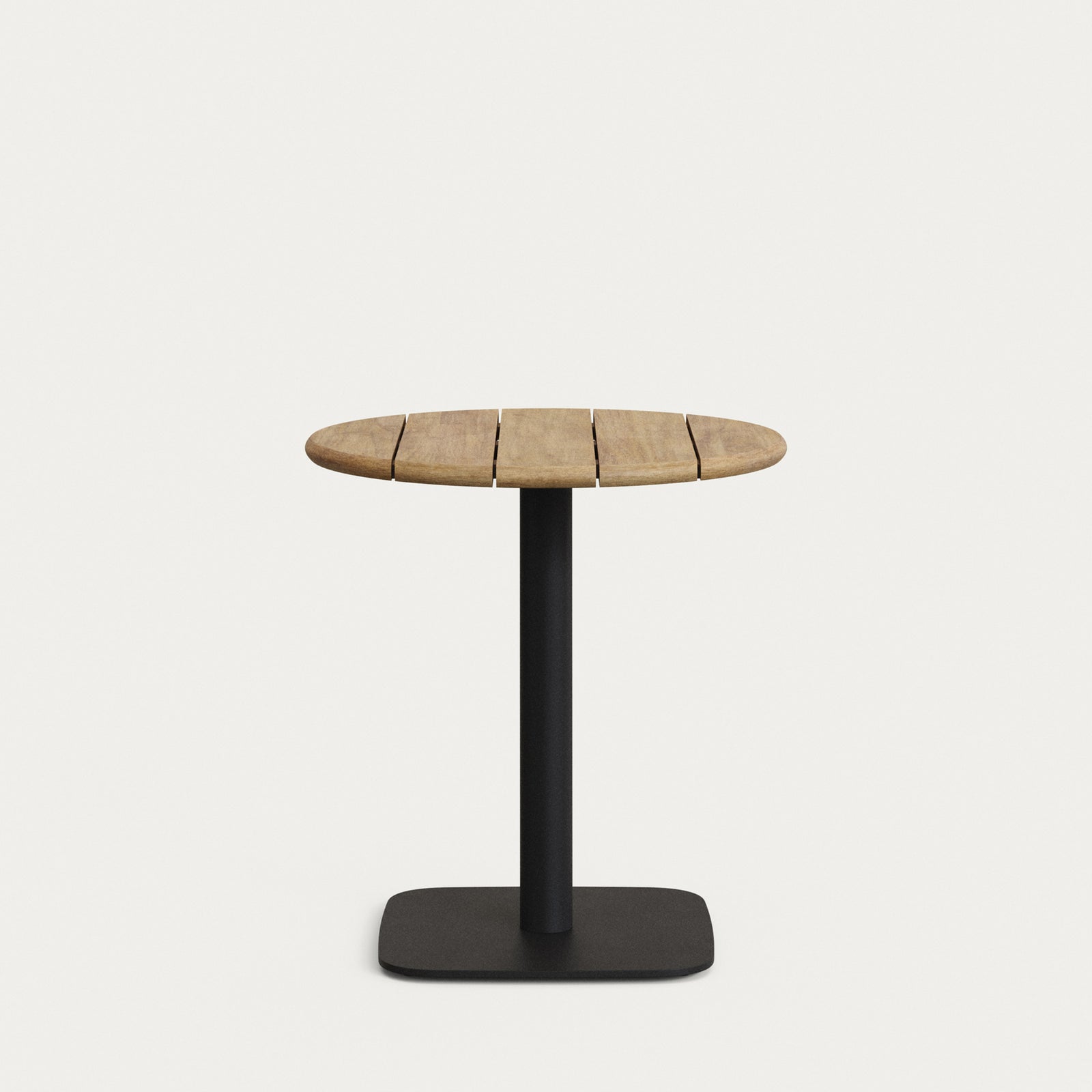 Produktbillede af KAVE HOME Saura havebord rund natur akacie og sort metal Ø70x74 i premium kvalitet