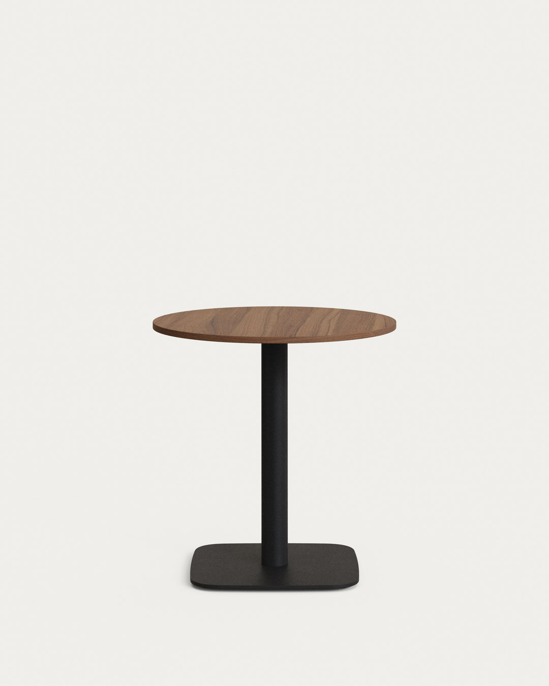 Produktbillede af KAVE HOME Dina cafébord rund valnøddefinish melamin og sort metal Ø69,5 i premium kvalitet