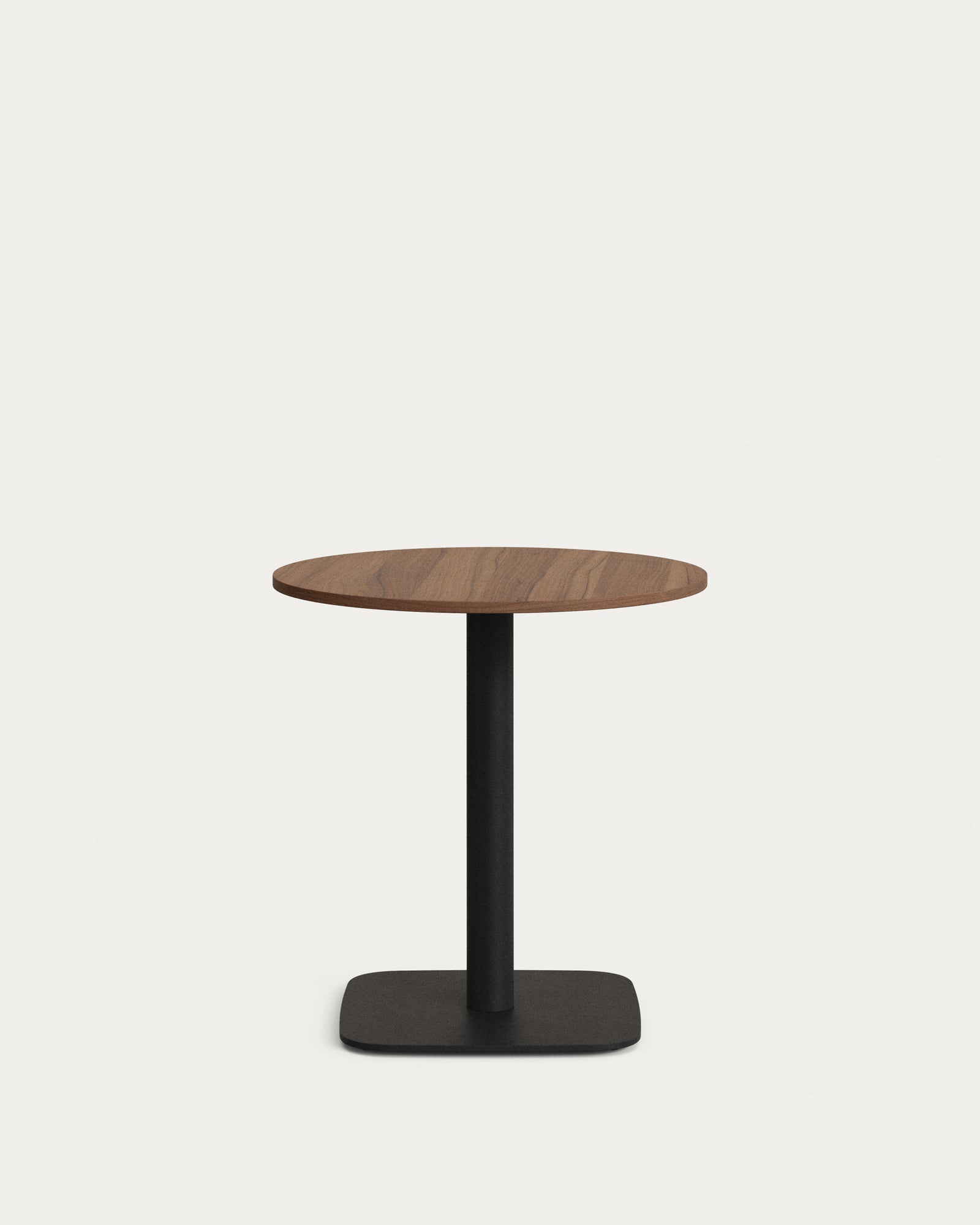 Produktbillede af KAVE HOME Dina cafébord rund valnøddefinish melamin og sort metal Ø69,5 i premium kvalitet