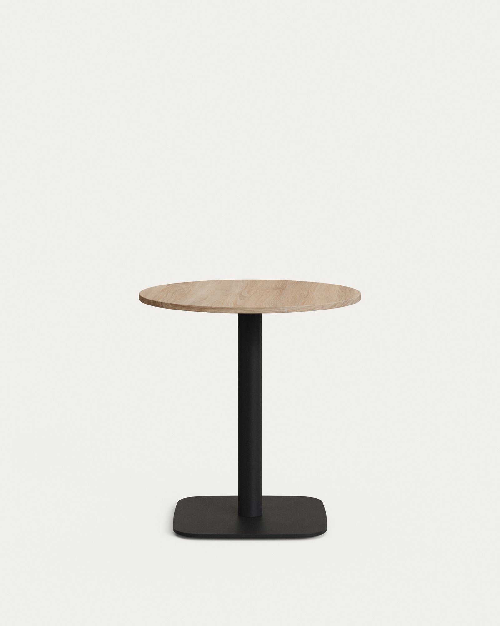 Produktbillede af KAVE HOME Dina cafébord rund naturfinish melamin og sort metal Ø69,5 i premium kvalitet