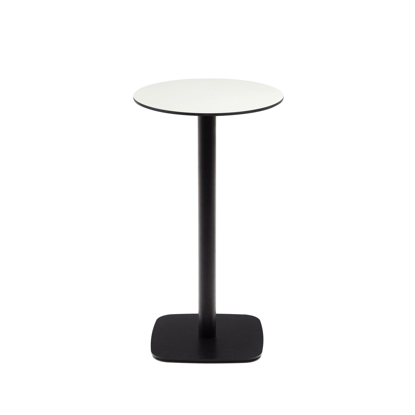 Produktbillede af KAVE HOME Dina højt udendørs barbord rund hvid HPL og sort metal Ø60x96 i premium kvalitet