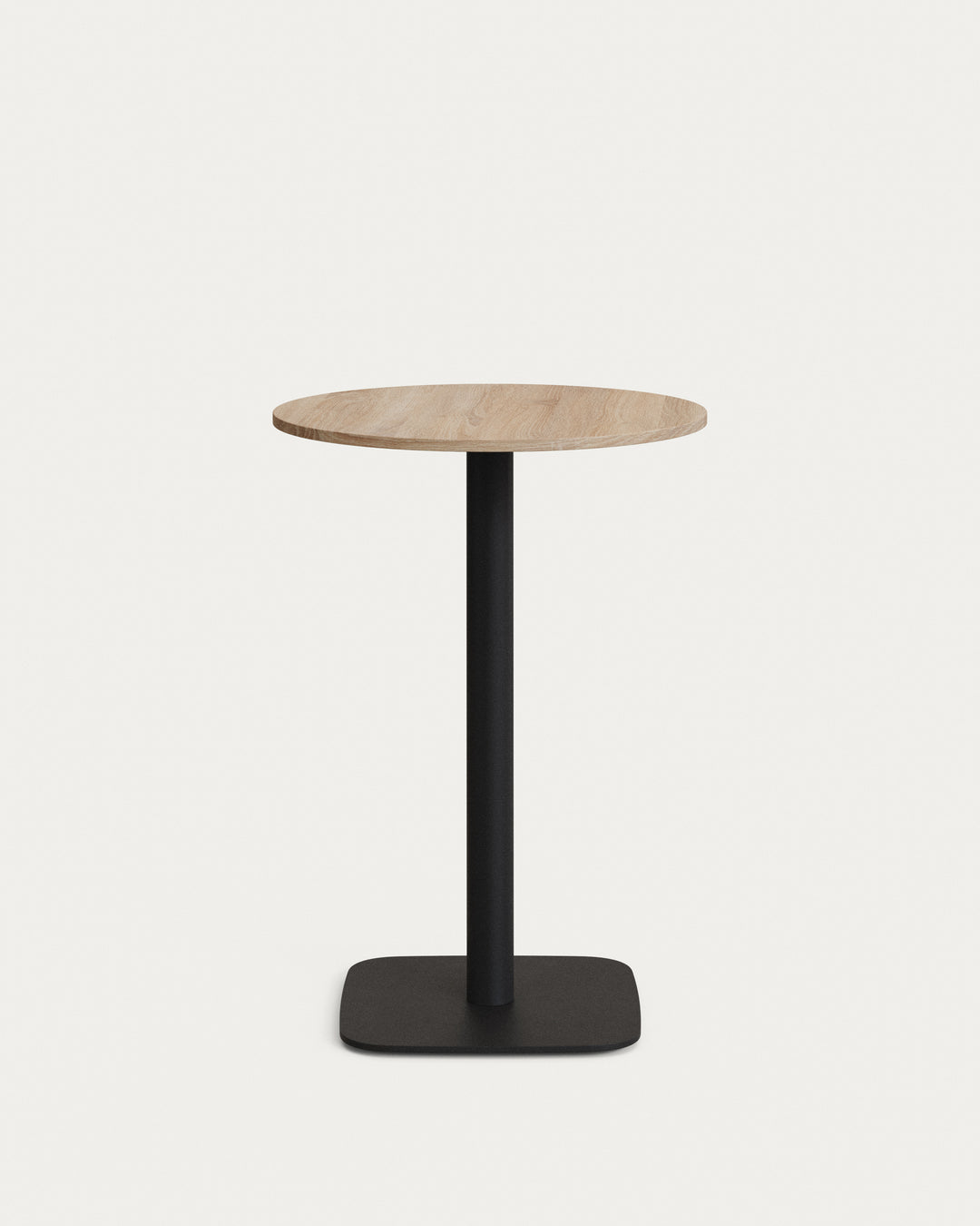 Produktbillede af KAVE HOME Dina barbord rund naturfinish melamin og sort metal Ø60 i premium kvalitet