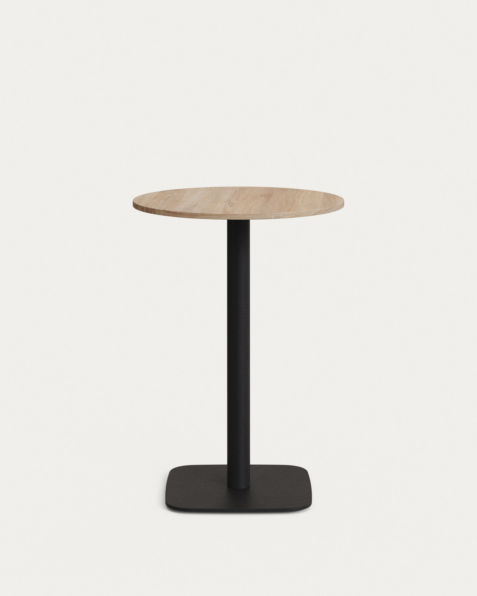 Produktbillede af KAVE HOME Dina barbord rund naturfinish melamin og sort metal Ø60 i premium kvalitet