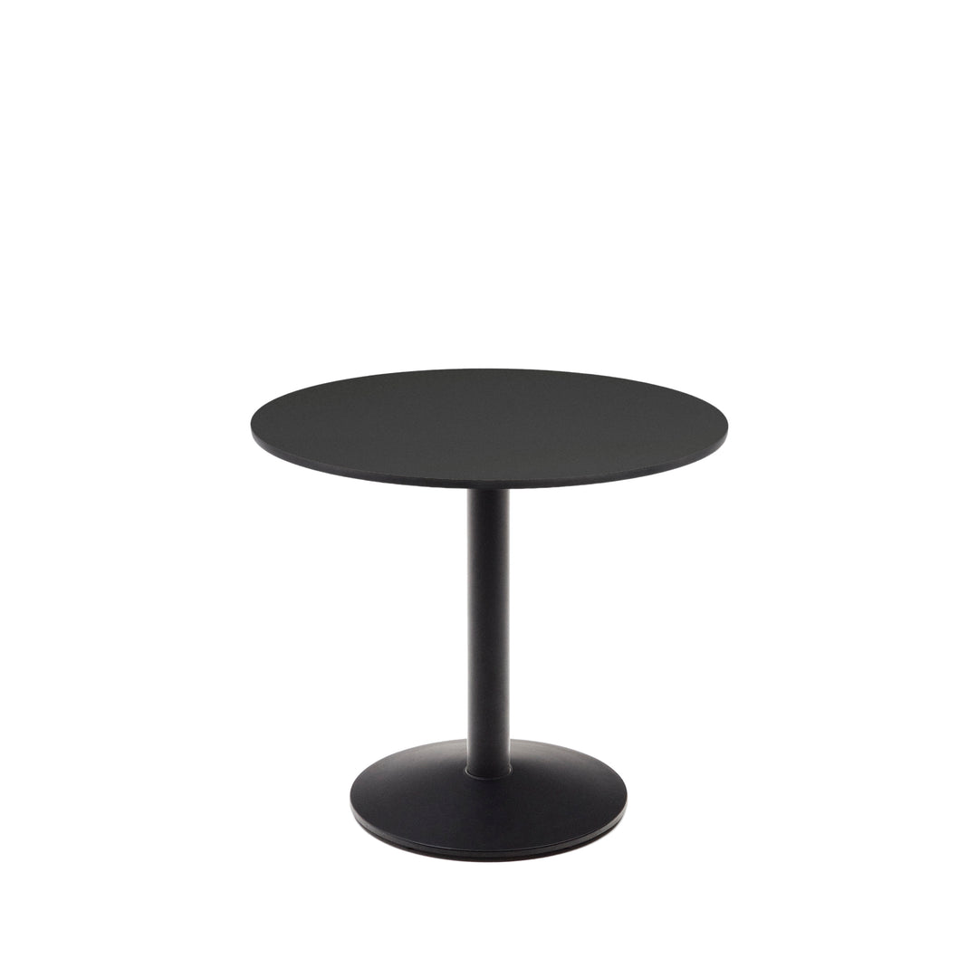 Produktbillede af KAVE HOME Esilda havebord rund sort HPL og sort metal Ø90x70 i premium kvalitet