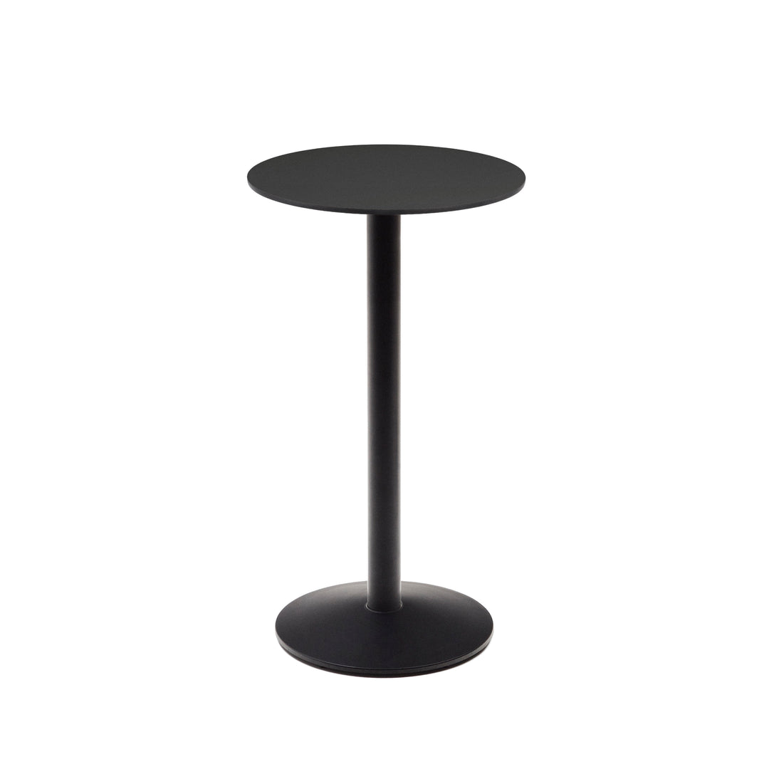 Produktbillede af KAVE HOME Esilda højt udendørs barbord rund sort HPL og sort metal Ø60x96 i premium kvalitet
