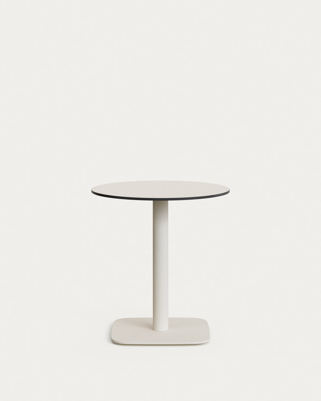 Produktbillede af KAVE HOME Dina havebord rund hvid HPL og hvid metal Ø68x70 i premium kvalitet