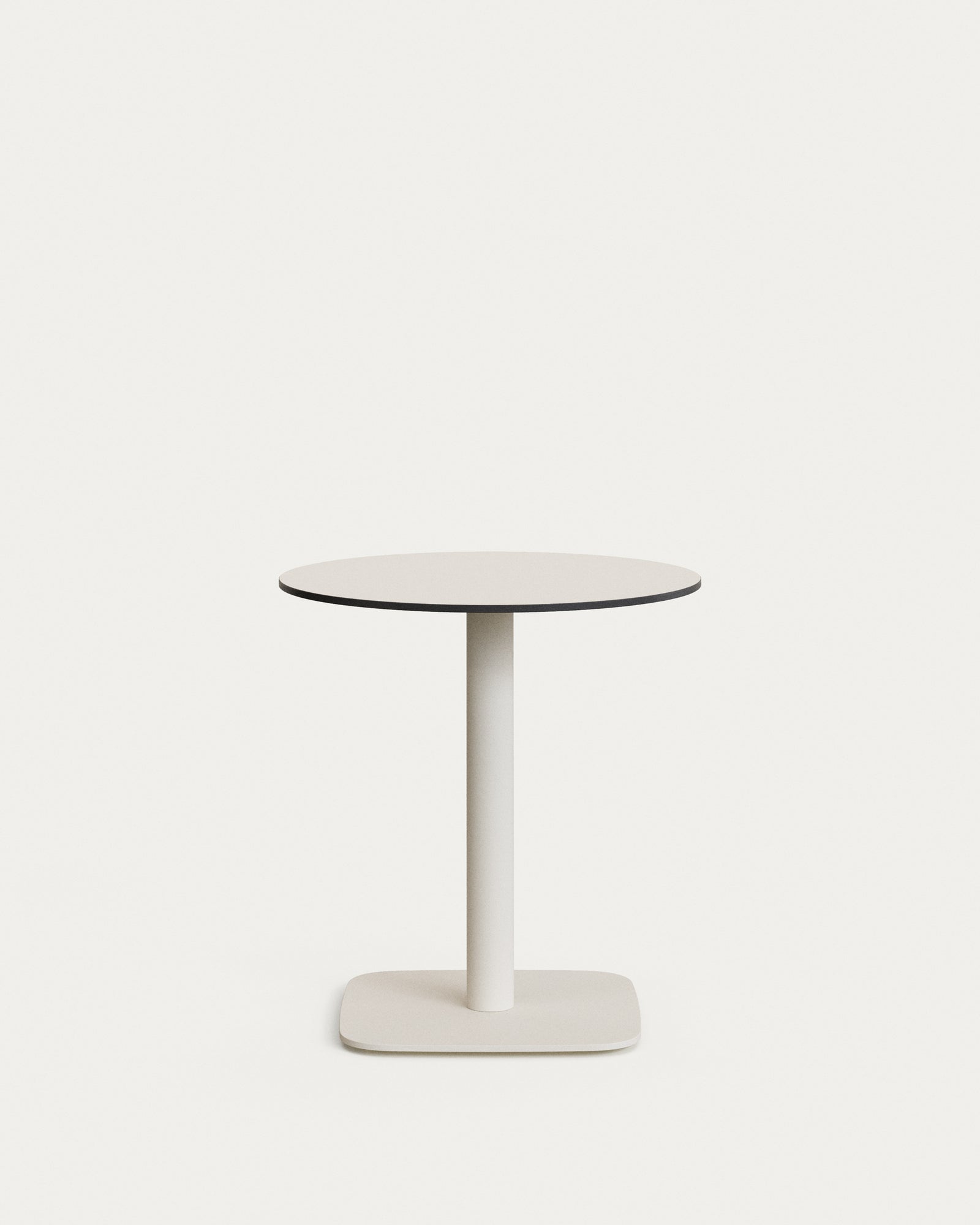 Produktbillede af KAVE HOME Dina havebord rund hvid HPL og hvid metal Ø68x70 i premium kvalitet