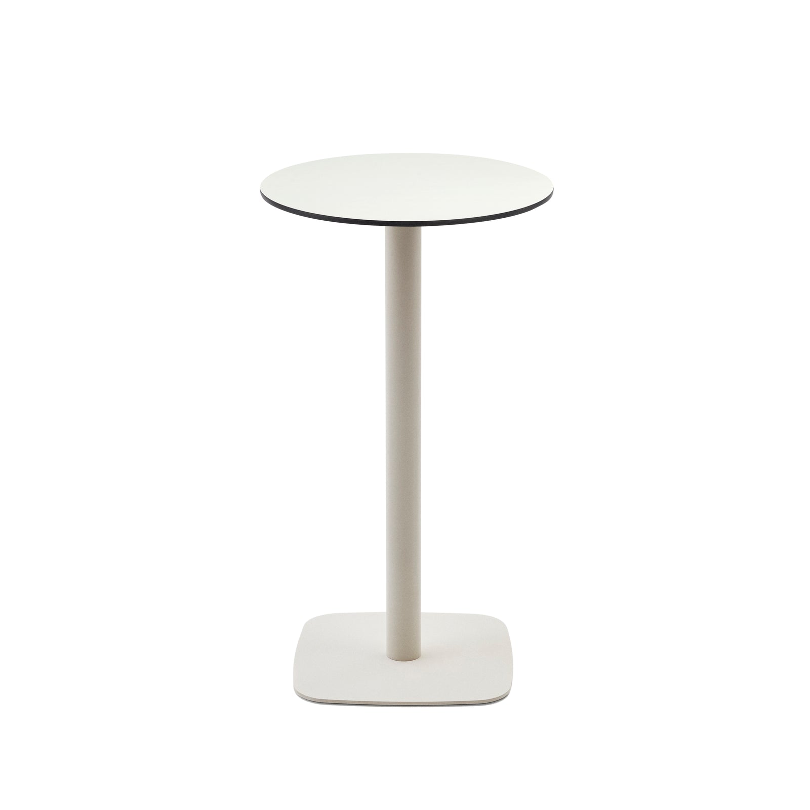 Produktbillede af KAVE HOME Dina højt udendørs barbord rund hvid HPL og hvid metal Ø60x96 i premium kvalitet